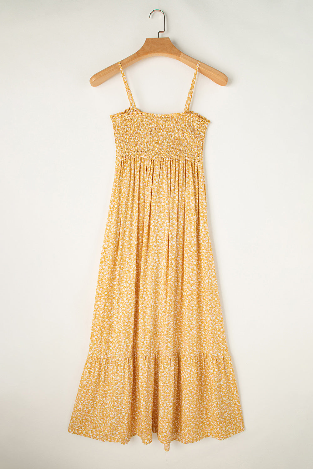Yellow Frilly Smocked High Waist Floral Maxi Dress - Premium Dresses/Maxi Dresses from Ashes 2 Wildflowers Boutique, LLC- Just $36.54! Shop now at Ashes 2 Wildflowers Boutique, LLC