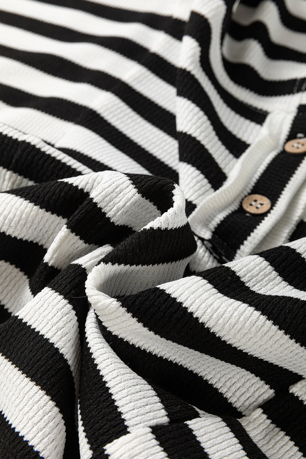 Black white Oversized Striped Henley Buttons Dolman Sleeve Hooded Top - Premium Tops/Long Sleeve Tops from Ashes 2 Wildflowers Boutique, LLC- Just $32.38! Shop now at Ashes 2 Wildflowers Boutique, LLC