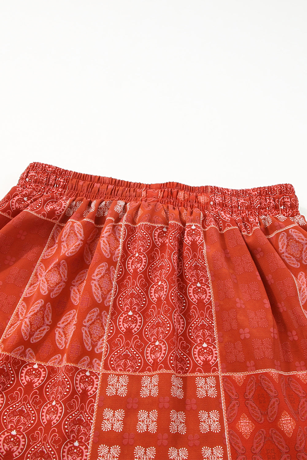 Red Bohemian Mix Print Long Flared Skirt - Premium Bottoms from Momma Done Gone Crafty- Just $55.26! Shop now at Momma Done Gone Crafty