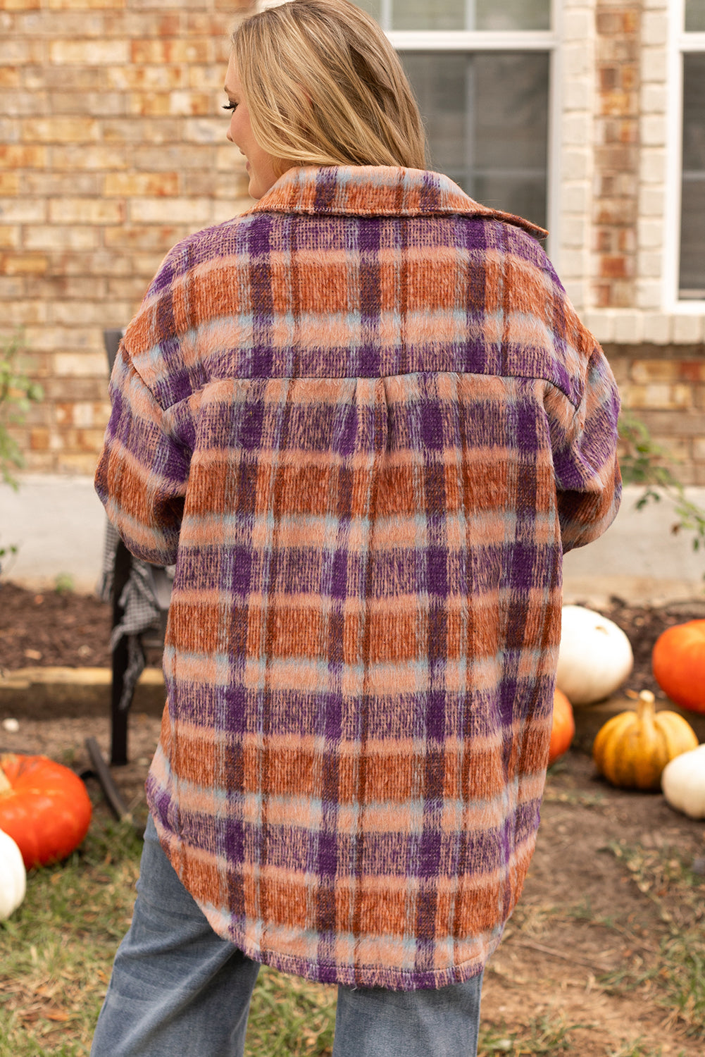 Multicolour Plus Size Plaid Print Collared Button up Jacket - Premium Sale (50% OFF)/20% OFF from Ashes 2 Wildflowers Boutique, LLC- Just $44.68! Shop now at Ashes 2 Wildflowers Boutique, LLC
