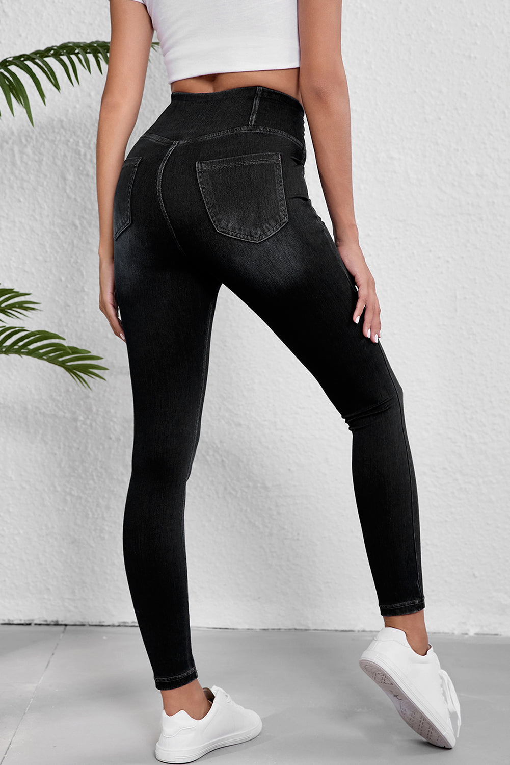 Black Arched Waist Stretchy Slim Fit Jeggings - Premium Bottoms/Leggings from Ashes 2 Wildflowers Boutique, LLC- Just $48.99! Shop now at Ashes 2 Wildflowers Boutique, LLC