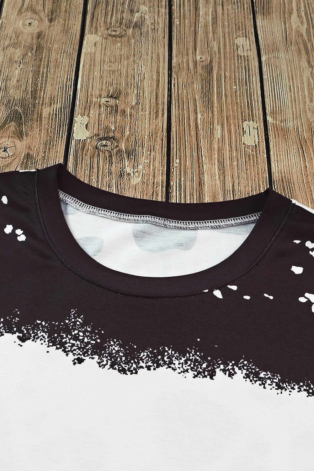 Black Tie Dye Bleached Crew Neck Short Sleeves T-shirt - Premium Tops from Momma Done Gone Crafty- Just $28.99! Shop now at Momma Done Gone Crafty