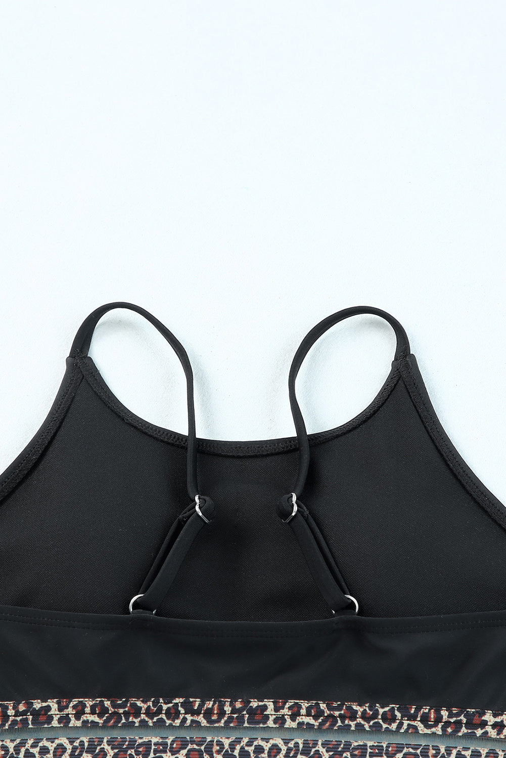 Black Rose Leopard Mesh Trim 2pcs Bikini Swimsuit - Premium Swimwear from Momma Done Gone Crafty- Just $18.00! Shop now at Momma Done Gone Crafty