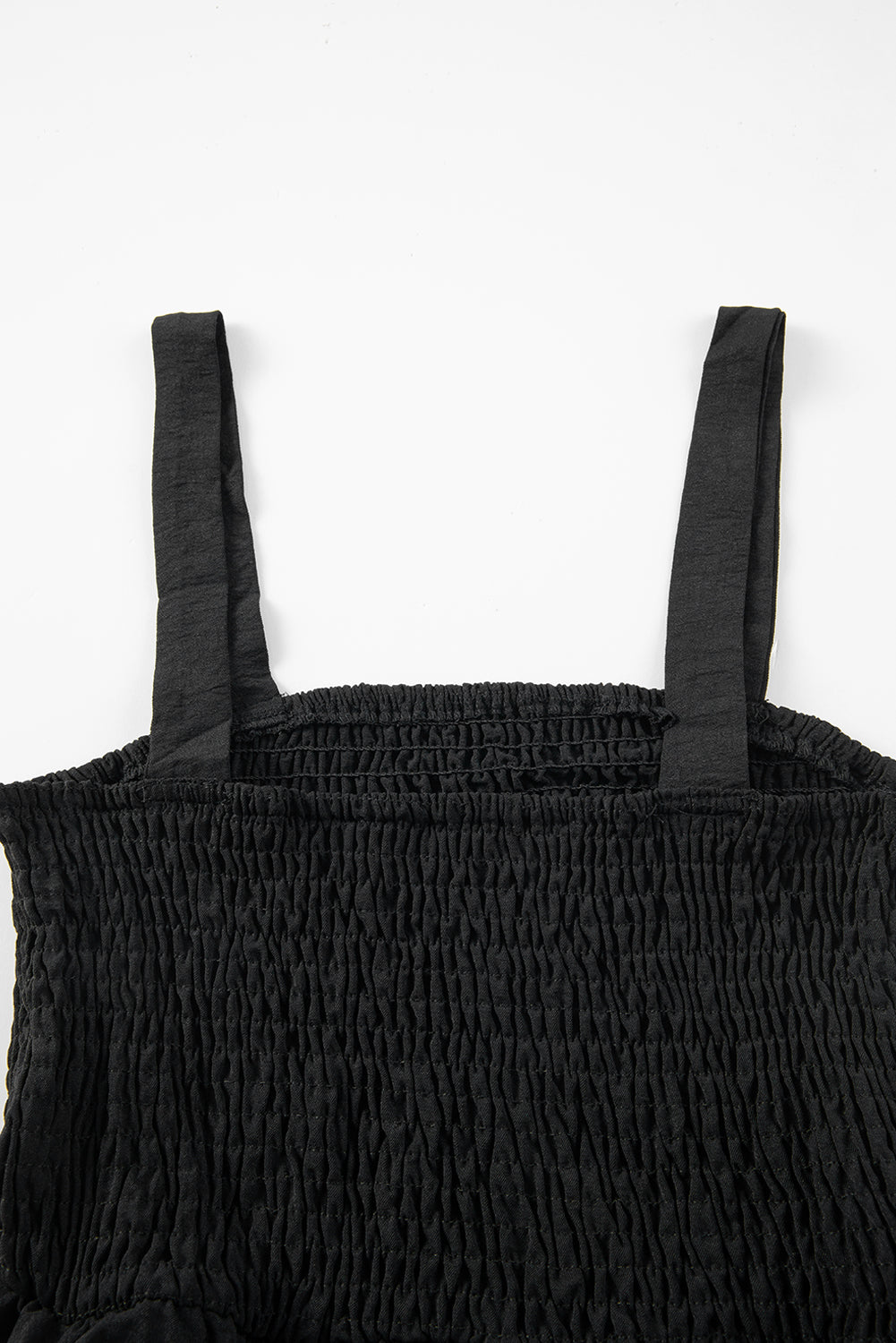 Black Casual Pocketed Smocked Sleeveless Romper - Premium Bottoms/Jumpsuits & Rompers from Momma Done Gone Crafty- Just $17.94! Shop now at Momma Done Gone Crafty