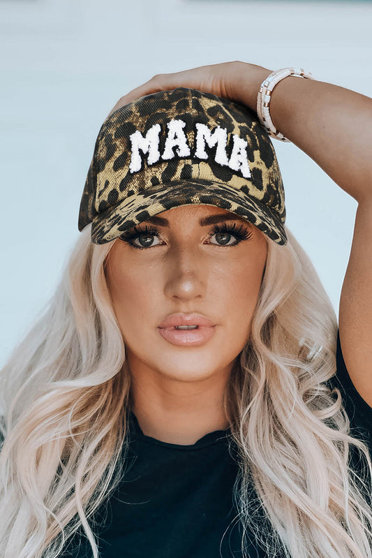 Leopard MAMA Embroidered Leopard Baseball Cap - Premium Accessories from Momma Done Gone Crafty- Just $38.94! Shop now at Momma Done Gone Crafty