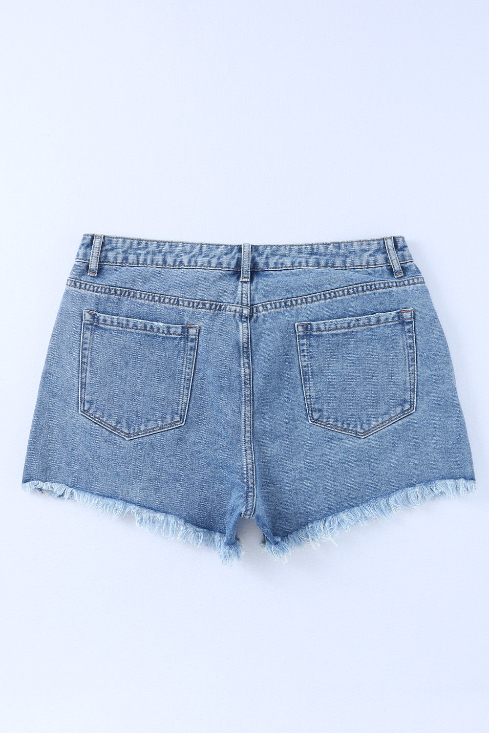 Sky Blue High Rise Crossover Waist Denim Shorts - Premium Bottoms from Ashes 2 Wildflowers Boutique, LLC- Just $34.99! Shop now at Ashes 2 Wildflowers Boutique, LLC