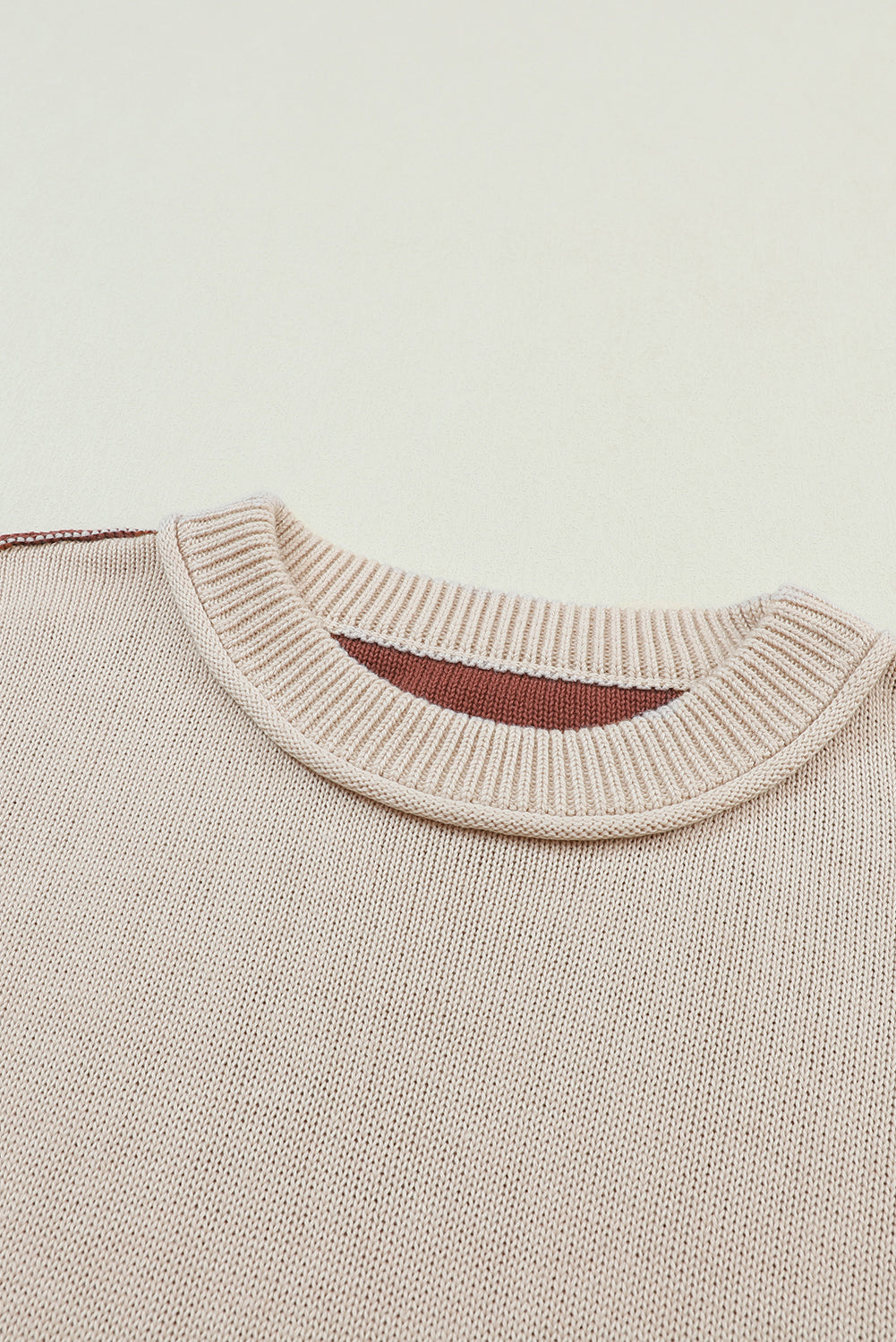 Coffee Colorblock Bishop Sleeve Ribbed Trim Sweater - Premium Tops from Momma Done Gone Crafty- Just $41.55! Shop now at Momma Done Gone Crafty