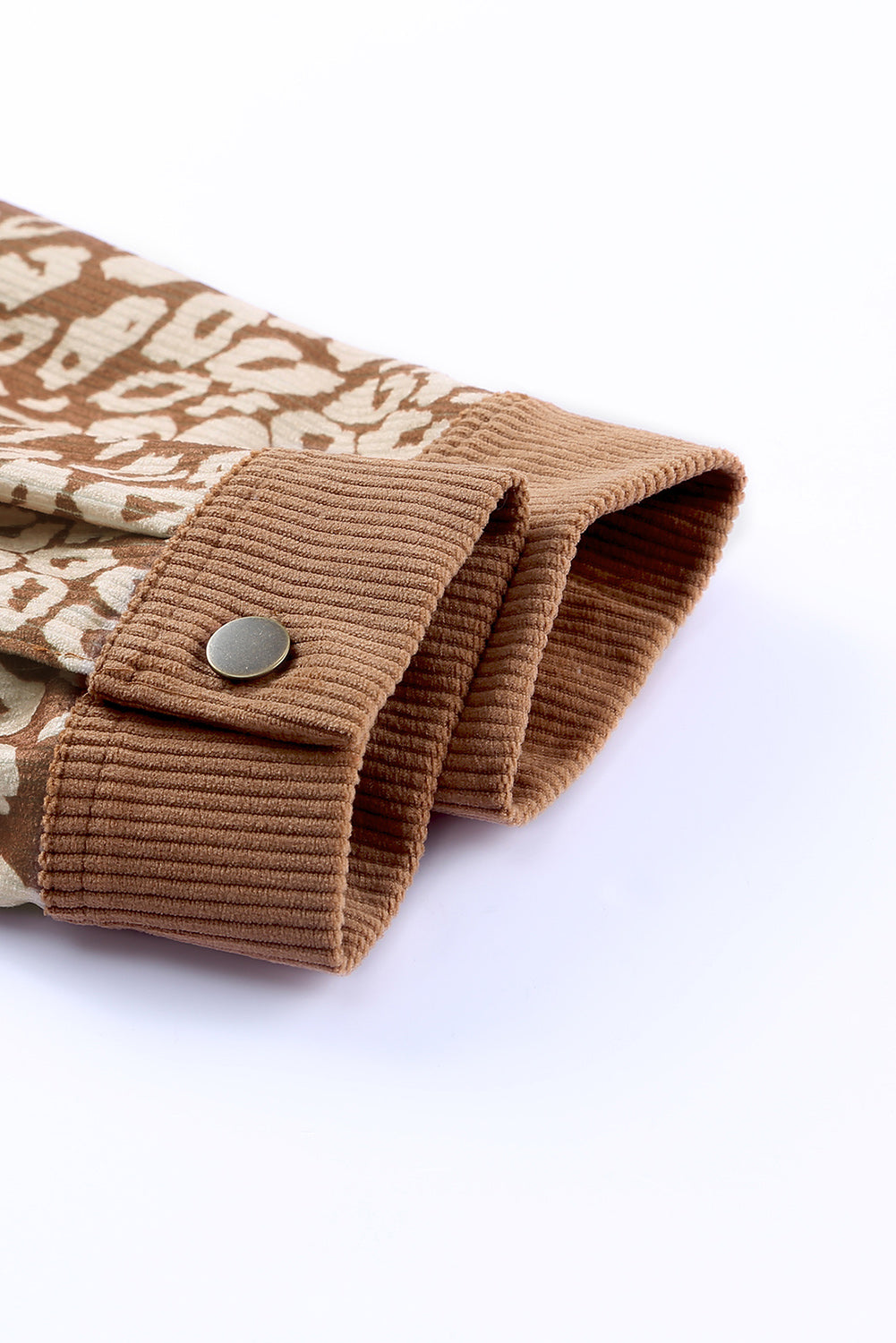 Brown Leopard Print Corduroy Long Sleeve Jacket - Premium Outerwear from Momma Done Gone Crafty- Just $48.90! Shop now at Momma Done Gone Crafty