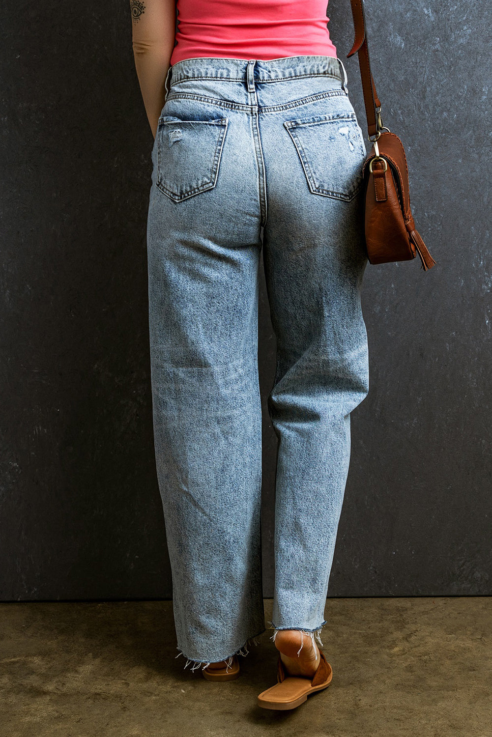 Light Blue Distressed Ripped Raw Hem Straight Jeans - Premium Bottoms/Jeans from Ashes 2 Wildflowers Boutique, LLC- Just $41.13! Shop now at Ashes 2 Wildflowers Boutique, LLC