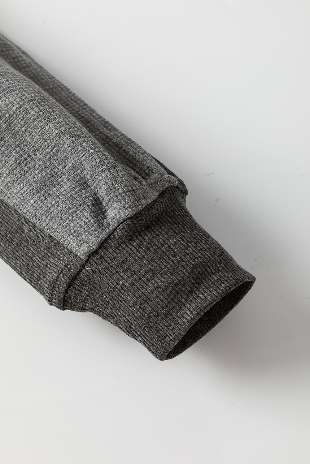 Gray Thermal Waffle Knit Full Zipper Hooded Jacket - Premium Outerwear from Momma Done Gone Crafty- Just $50.40! Shop now at Momma Done Gone Crafty