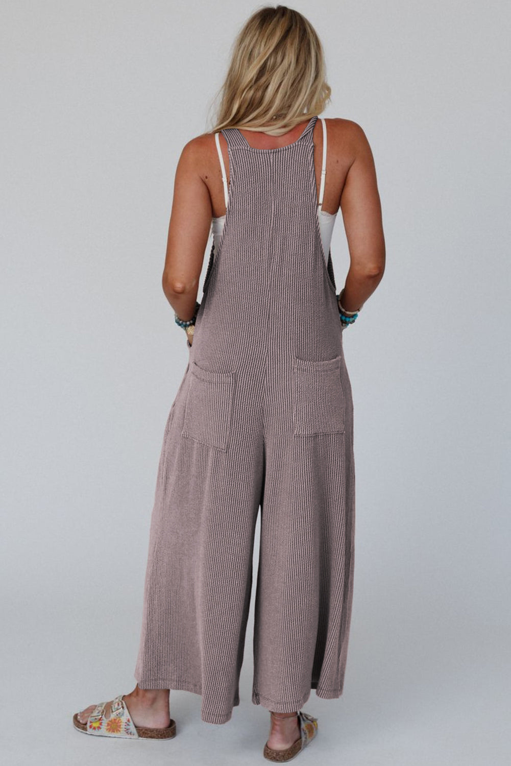 Philippine Gray Corded Adjustable Straps Wide Leg Loose Overall - Premium Bottoms/Jumpsuits & Rompers from Ashes 2 Wildflowers Boutique, LLC- Just $34.35! Shop now at Ashes 2 Wildflowers Boutique, LLC