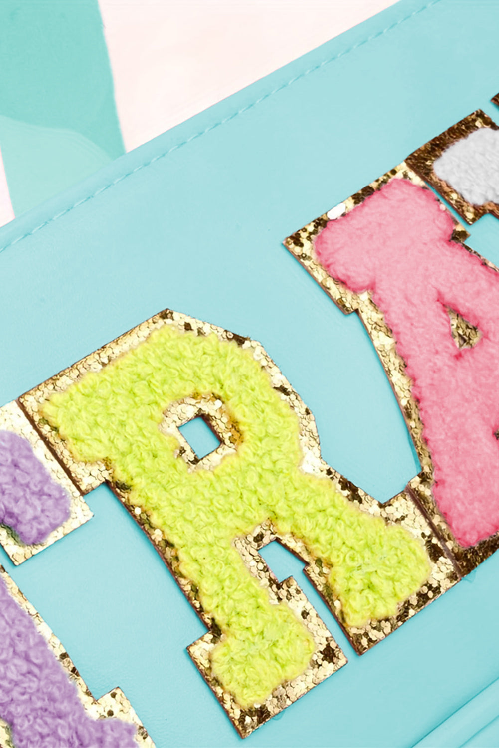 Mint Green TRAVEL Chenille Letter Clear PVC Makeup Bag - Premium Accessories from Momma Done Gone Crafty- Just $13.98! Shop now at Momma Done Gone Crafty