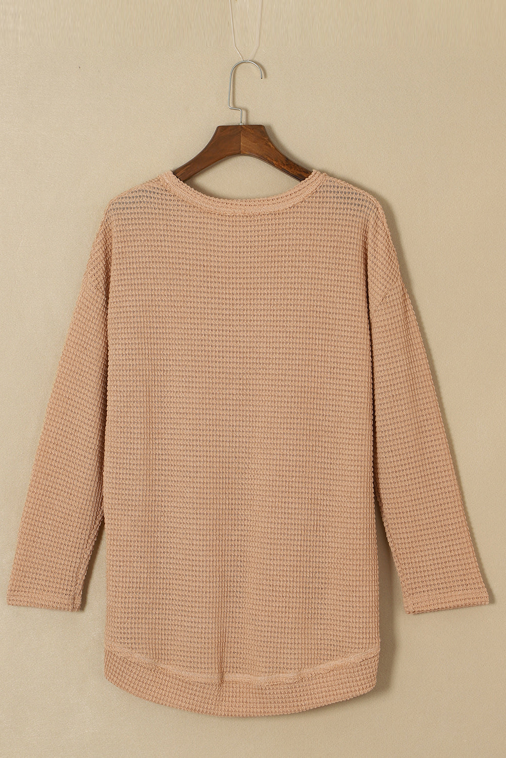 Khaki Waffle Knit High Slits Oversized Top - Premium Tops from Momma Done Gone Crafty- Just $32.97! Shop now at Momma Done Gone Crafty