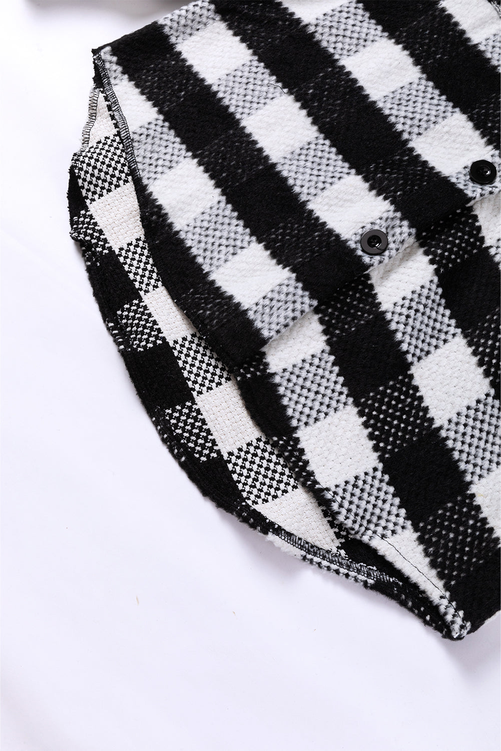 Black Plaid Textured Flap Pocket Shacket - Premium Outerwear from Momma Done Gone Crafty- Just $55.99! Shop now at Momma Done Gone Crafty