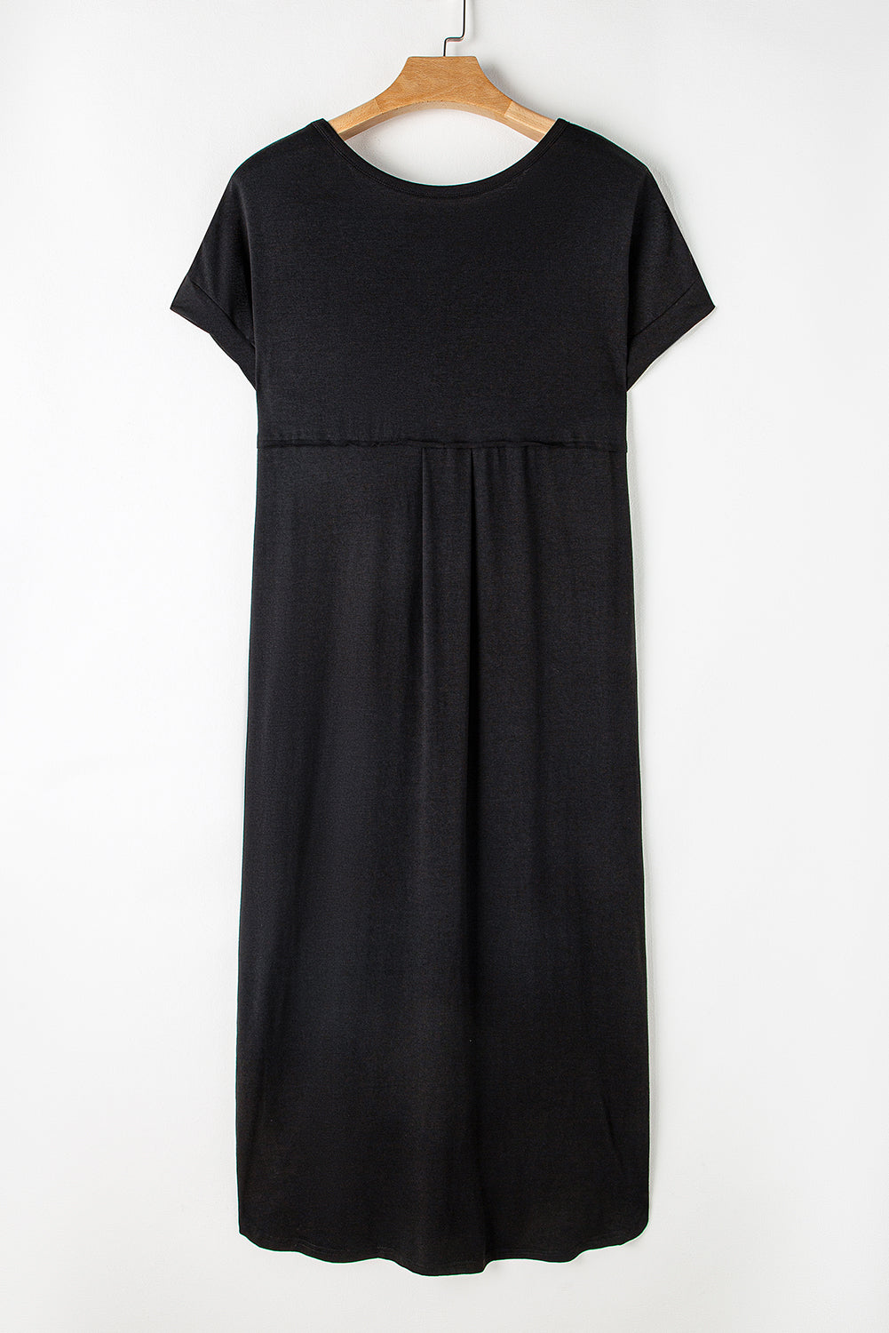 Black V Neck Hidden Pocket Splits Maxi T-shirt Dress - Premium Dresses/T Shirt Dresses from Ashes 2 Wildflowers Boutique, LLC- Just $21! Shop now at Ashes 2 Wildflowers Boutique, LLC