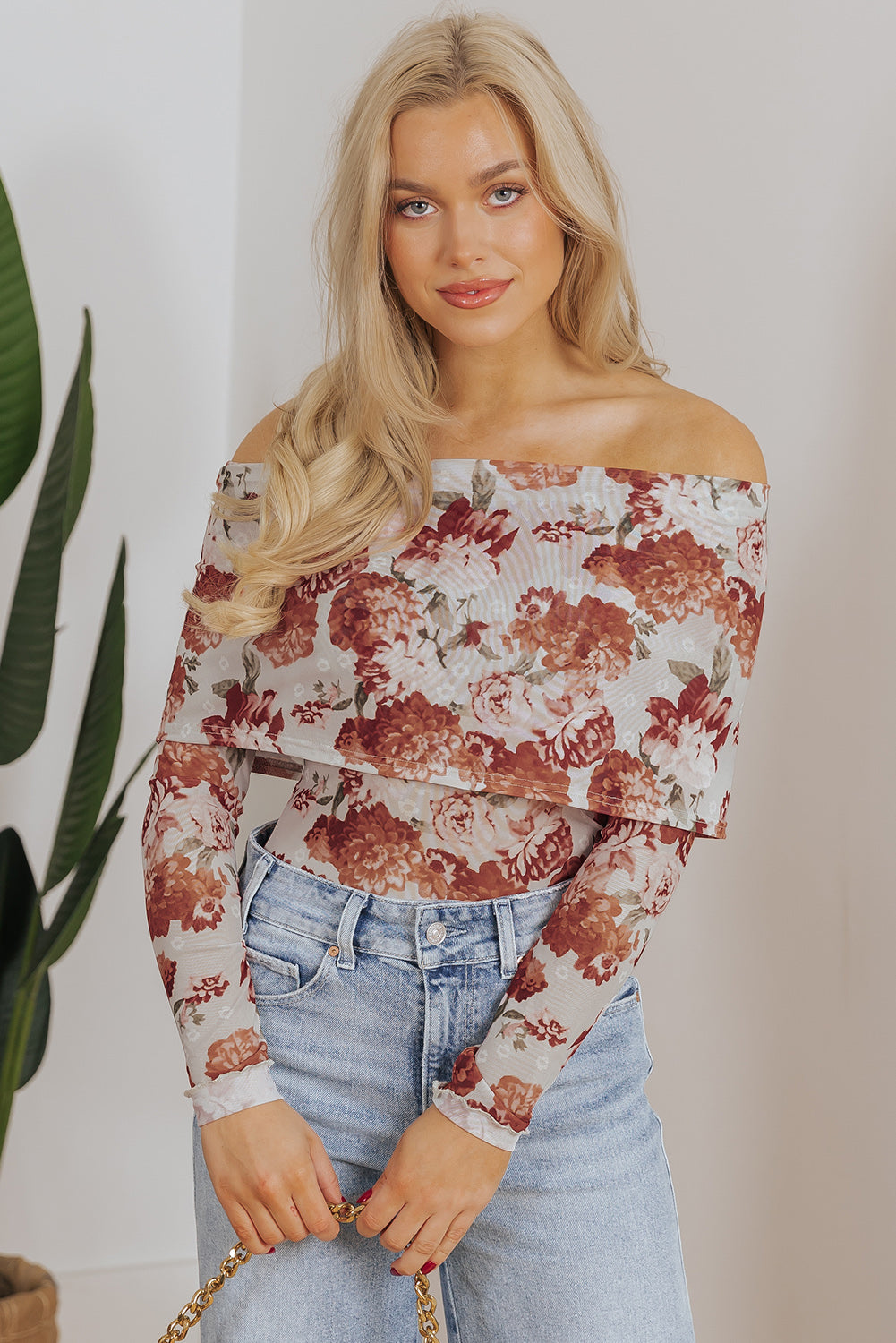 Pink Floral Printed Long Sleeve Sheath Bodysuit - Premium Tops/Bodysuits from Ashes 2 Wildflowers Boutique, LLC- Just $26.75! Shop now at Ashes 2 Wildflowers Boutique, LLC