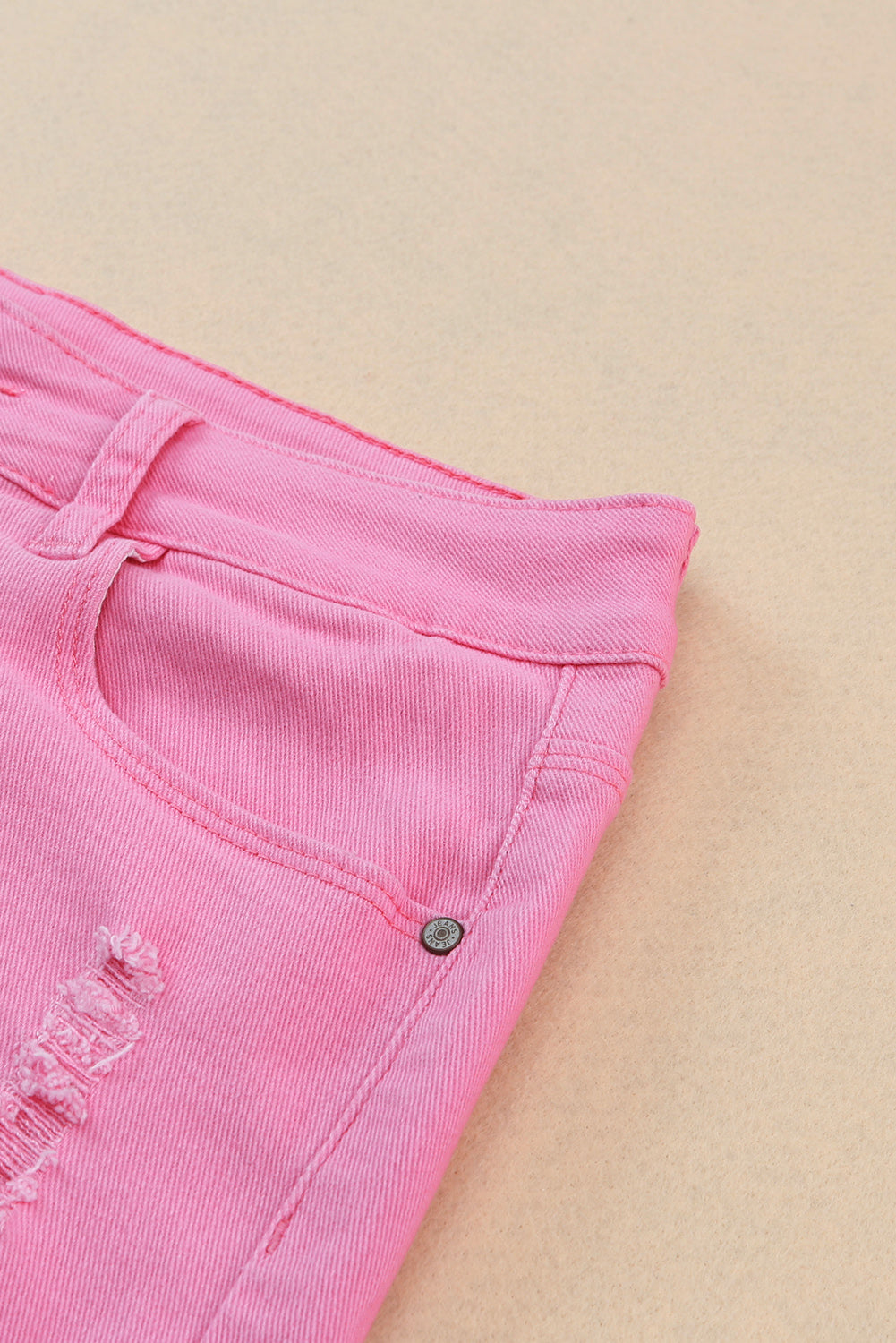 Rose Solid Color Distressed Denim Shorts - Premium Bottoms/Denim Shorts from Ashes 2 Wildflowers Boutique, LLC- Just $24.90! Shop now at Ashes 2 Wildflowers Boutique, LLC