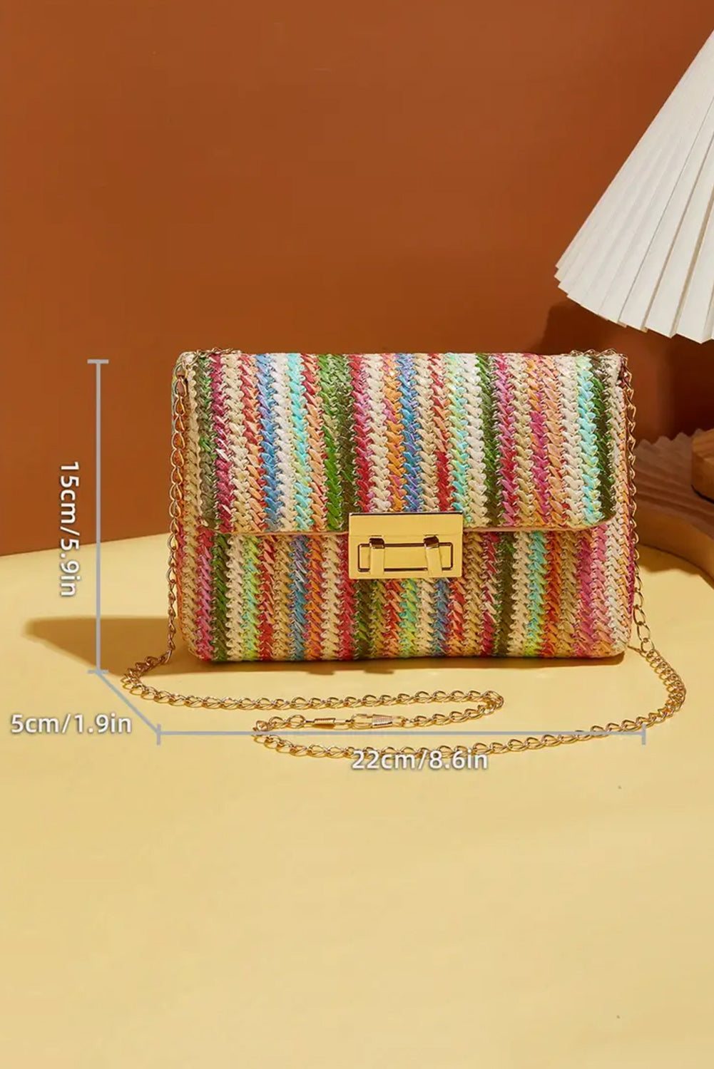 Strawberry Pink Bohemian Woven Gold Chain Shoulder Bag - Premium Shoes & Bags/Shoulder Bags from Ashes 2 Wildflowers Boutique, LLC- Just $14.94! Shop now at Ashes 2 Wildflowers Boutique, LLC
