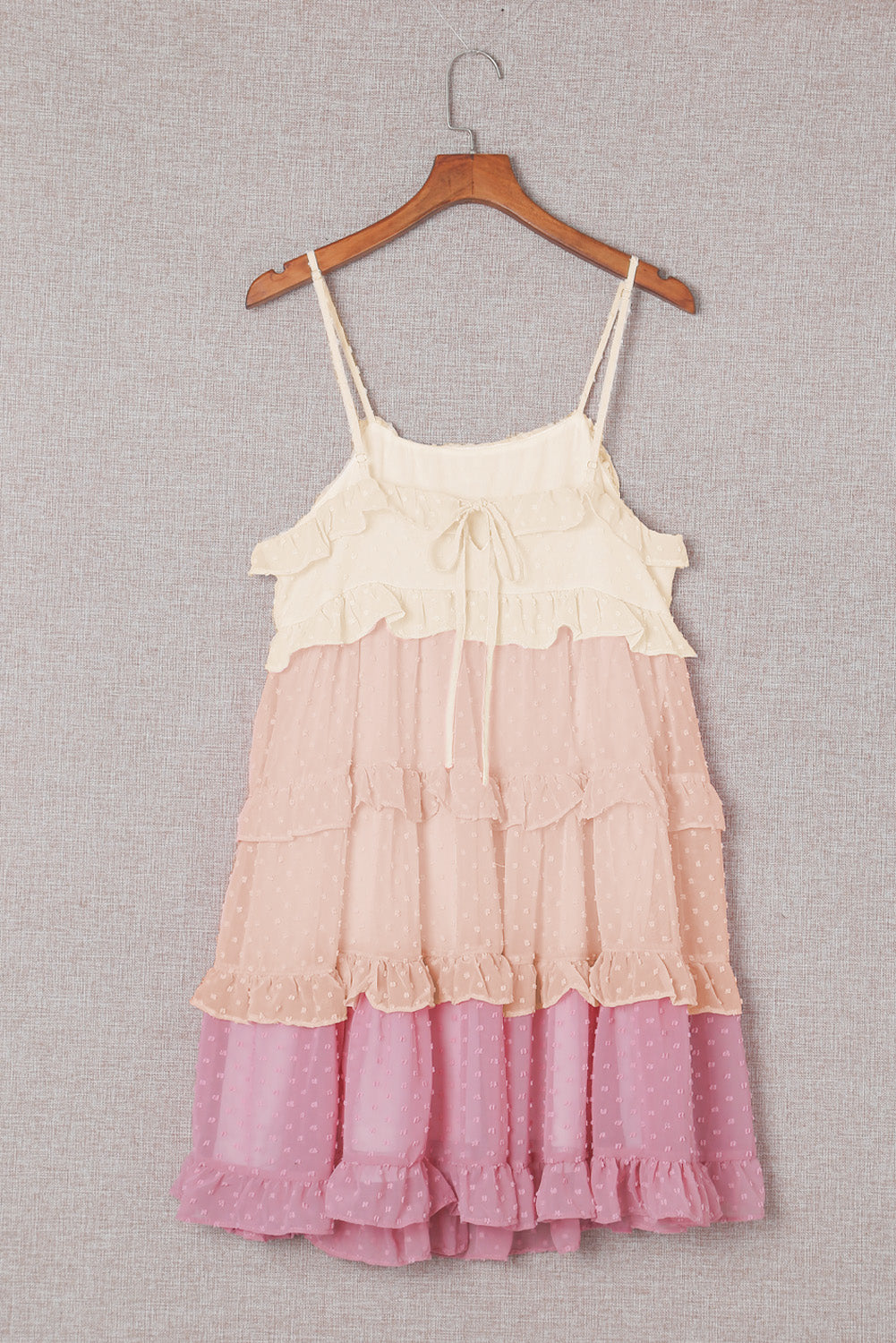 Pink Ombre Swiss Dot Ruffled Tiered Mini Dress - Premium Dresses/Mini Dresses from Momma Done Gone Crafty- Just $46.99! Shop now at Momma Done Gone Crafty