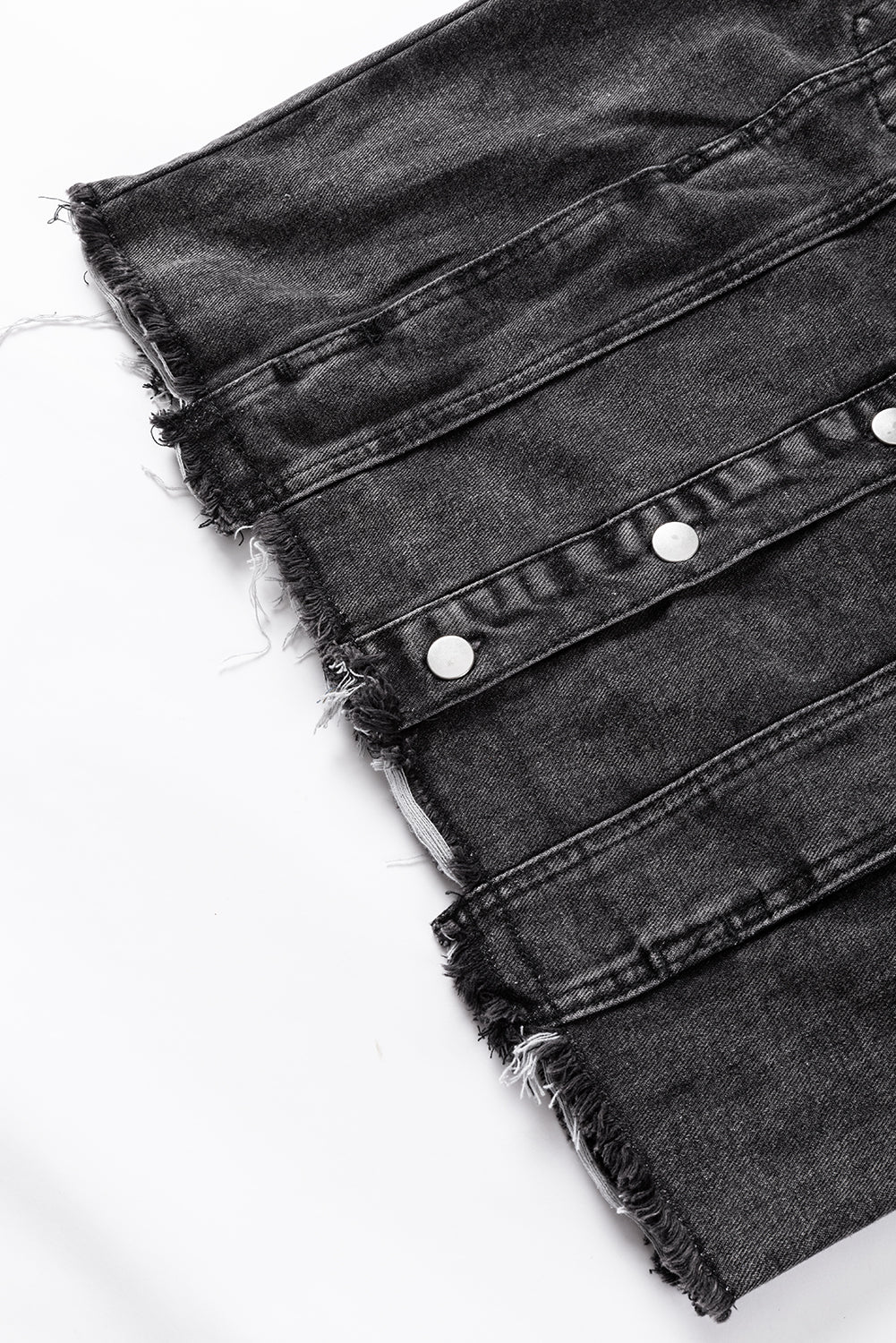 Black Drawstring Hooded Frayed Denim Jacket - Premium Outerwear from Momma Done Gone Crafty- Just $52.23! Shop now at Momma Done Gone Crafty