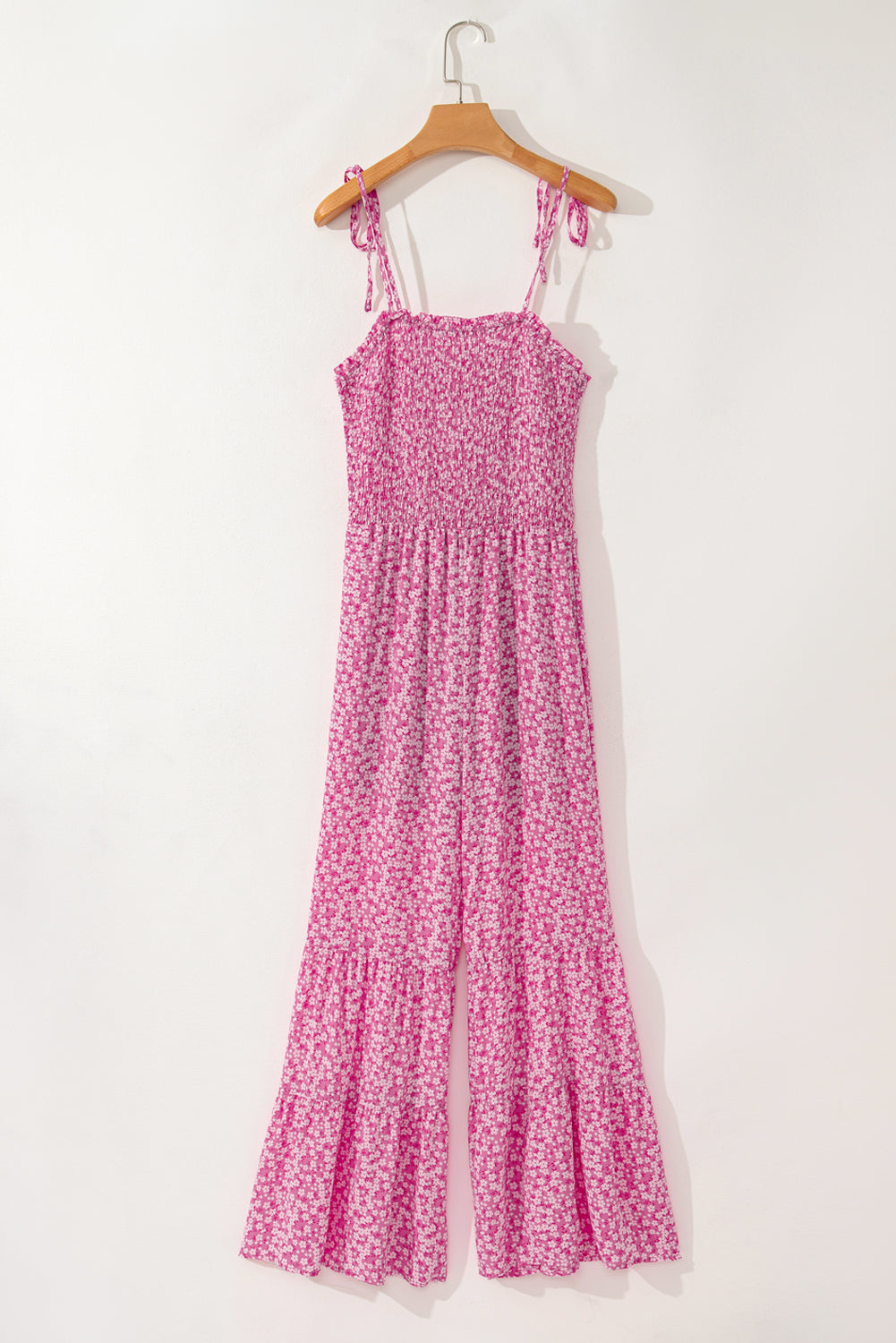 Phalaenopsis Thin Straps Smocked Bodice Wide Leg Floral Jumpsuit - Premium Bottoms/Jumpsuits & Rompers from Momma Done Gone Crafty- Just $32.13! Shop now at Momma Done Gone Crafty