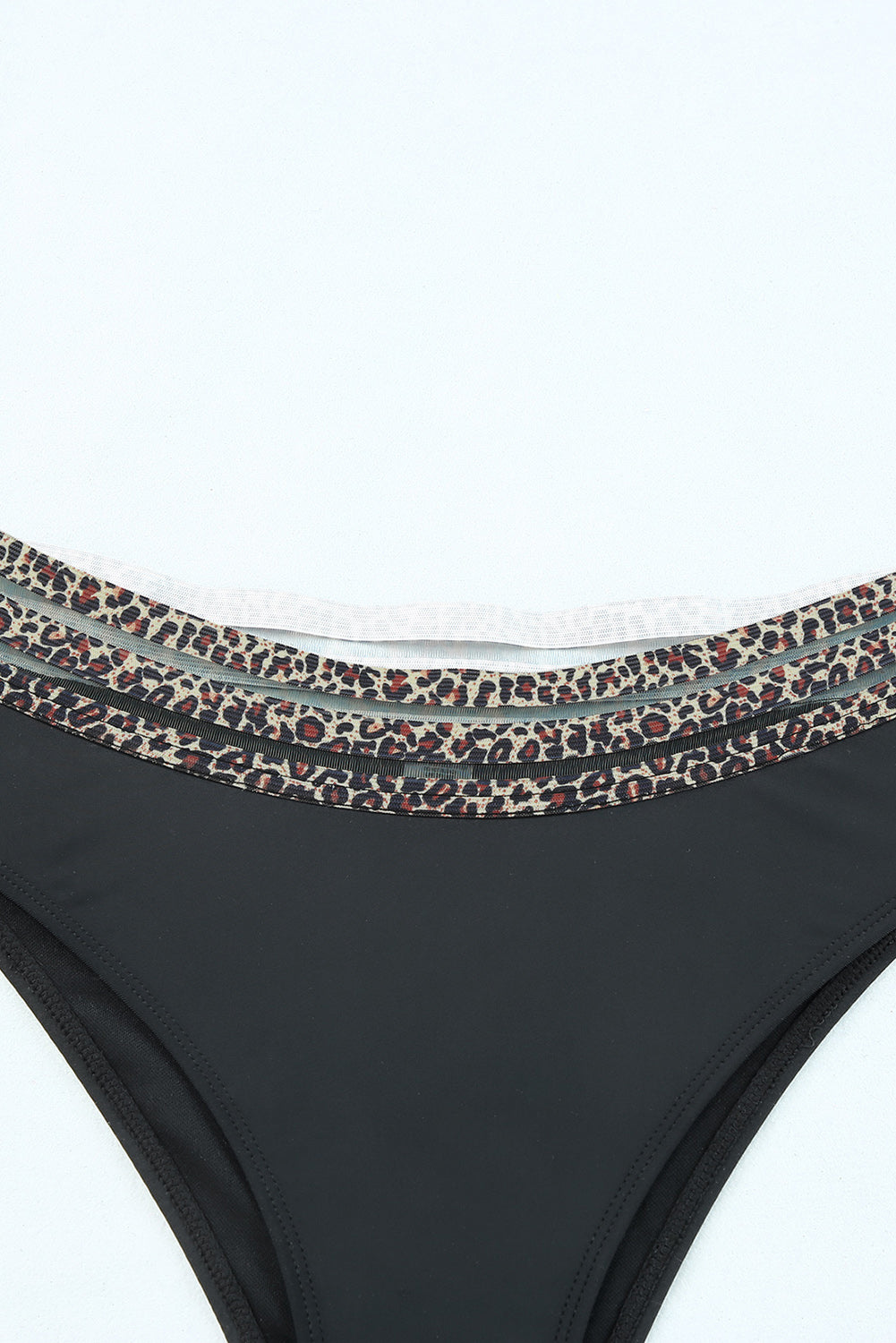 Black Rose Leopard Mesh Trim 2pcs Bikini Swimsuit - Premium Swimwear from Momma Done Gone Crafty- Just $18.00! Shop now at Momma Done Gone Crafty