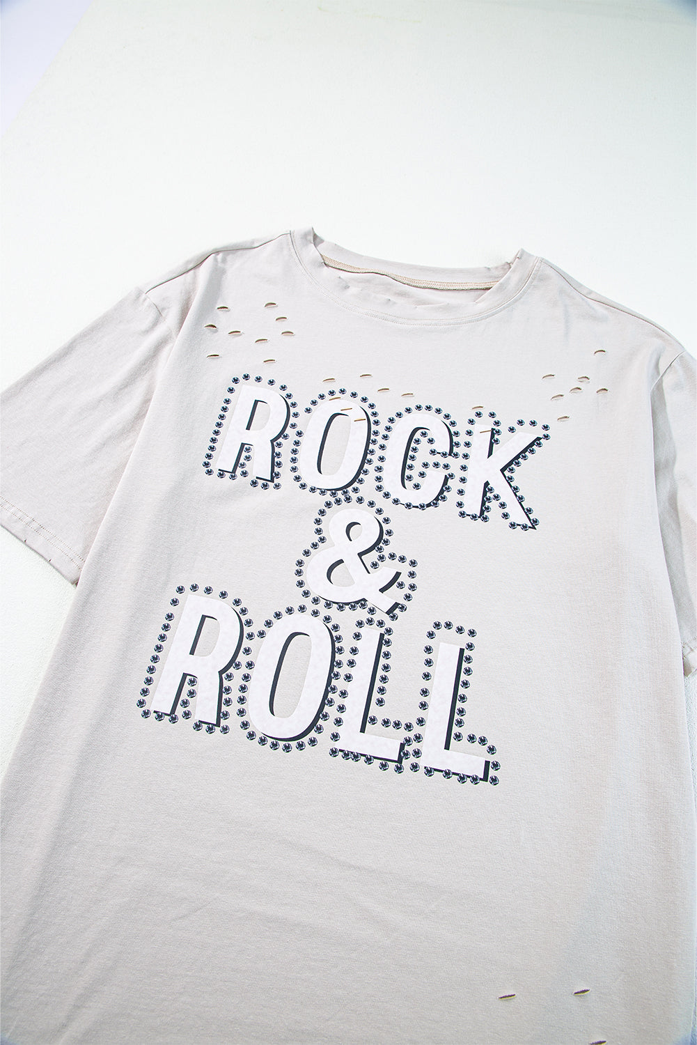 Gray Rock & Roll Graphic Distressed Vintage Tee - Premium Tops/Tops & Tees from Momma Done Gone Crafty- Just $29.99! Shop now at Momma Done Gone Crafty