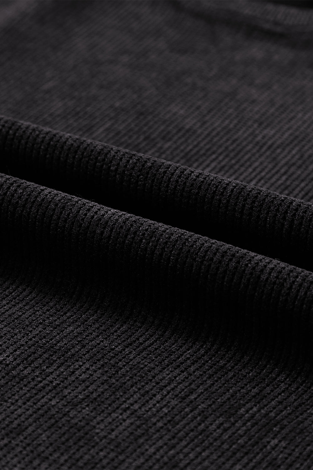 Black Solid Ribbed Knit Round Neck Pullover Sweatshirt - Premium Tops from Momma Done Gone Crafty- Just $41.94! Shop now at Momma Done Gone Crafty