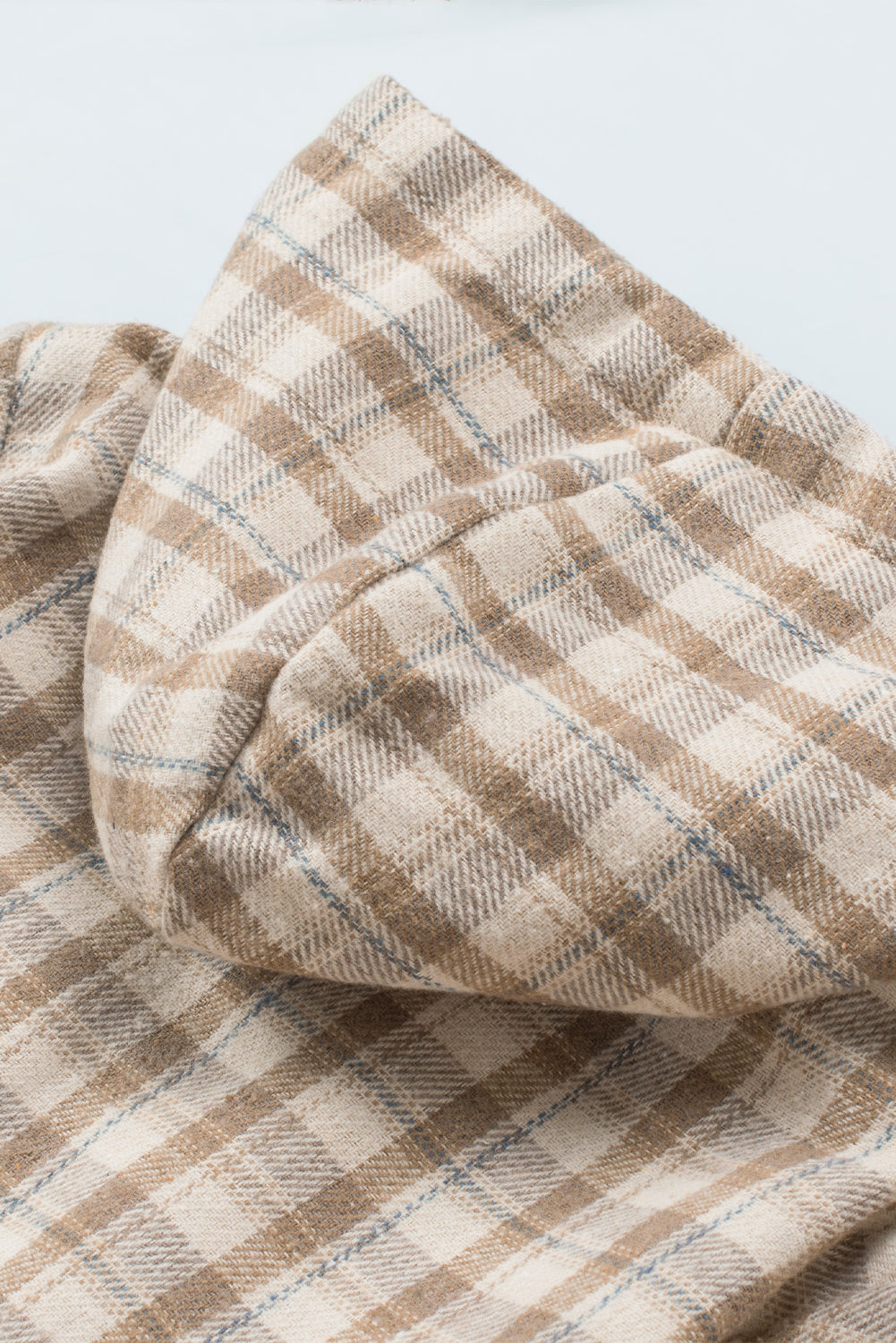 Khaki Plaid Pattern Sherpa Lined Hooded Shacket - Premium Outerwear from Momma Done Gone Crafty- Just $59.94! Shop now at Momma Done Gone Crafty