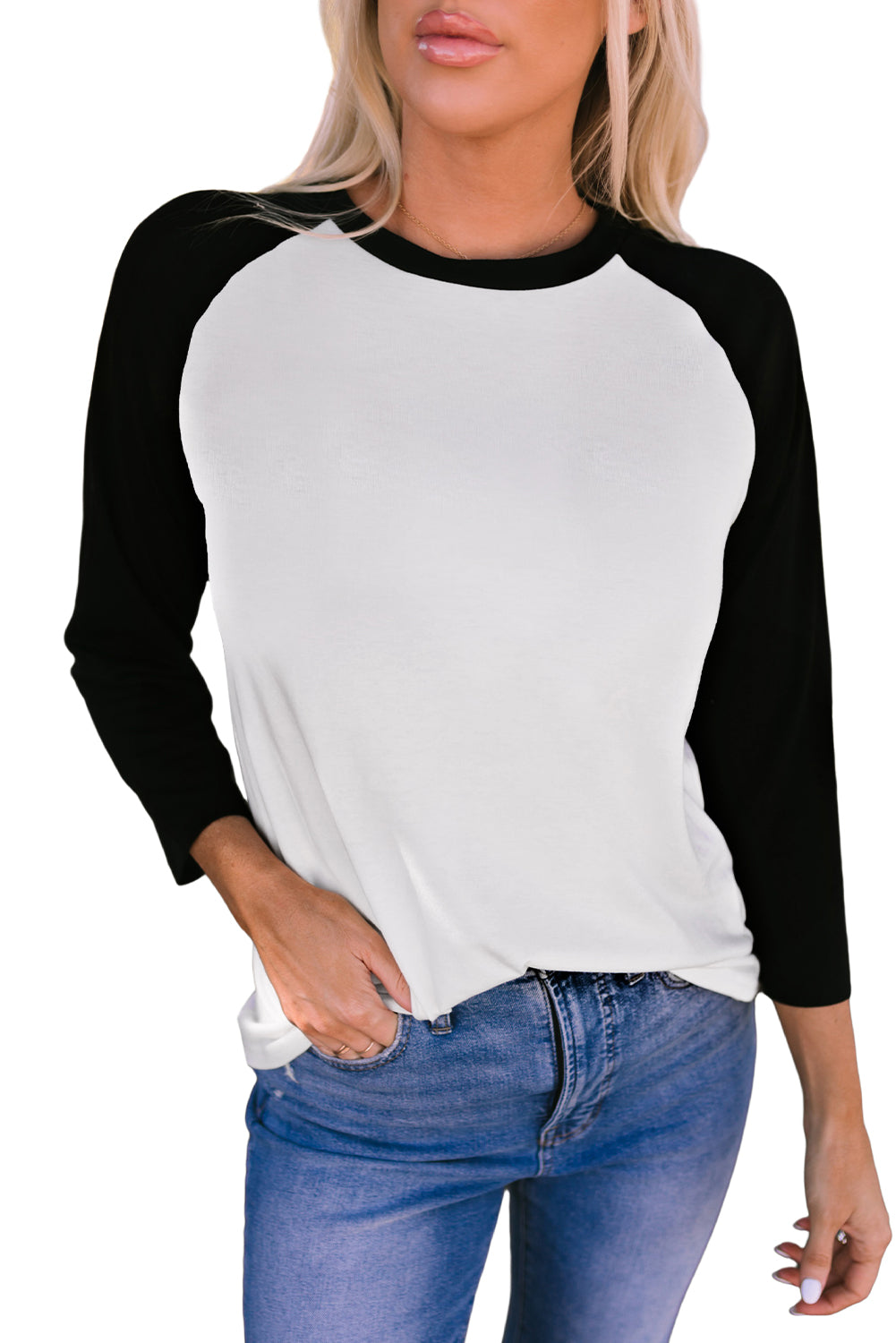 Black Color Block Raglan Sleeve Pullover Top - Premium Tops from Momma Done Gone Crafty- Just $44.10! Shop now at Momma Done Gone Crafty