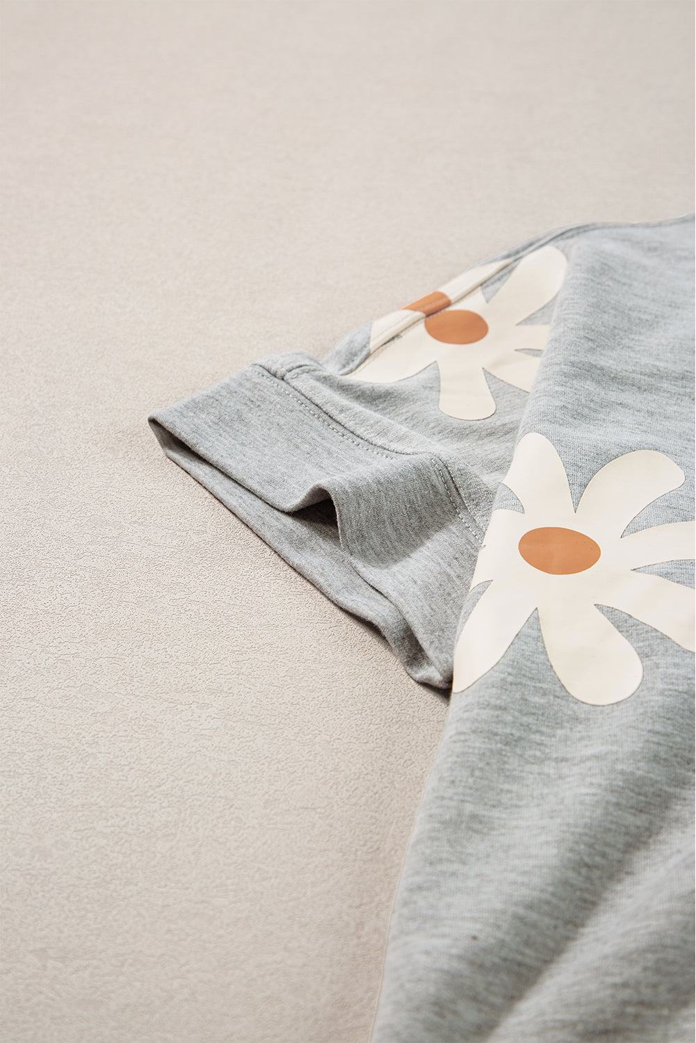 Gray Daisy Flower Printed Casual T Shirt - Premium Tops/Tops & Tees from Momma Done Gone Crafty- Just $30! Shop now at Momma Done Gone Crafty