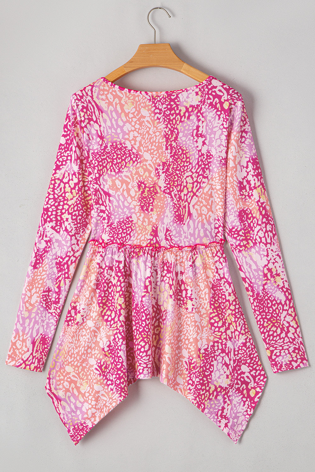 Rose Classic Leopard Print Handkerchief Hem Tunic Top - Premium Tops/Blouses & Shirts from Ashes 2 Wildflowers Boutique, LLC- Just $18.70! Shop now at Ashes 2 Wildflowers Boutique, LLC