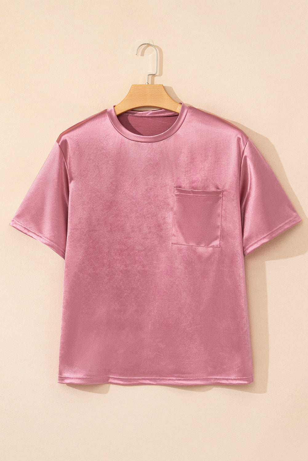 Pink Chest Pocket Loose Fit T Shirt - Premium Tops/Tops & Tees from Momma Done Gone Crafty- Just $22.99! Shop now at Momma Done Gone Crafty