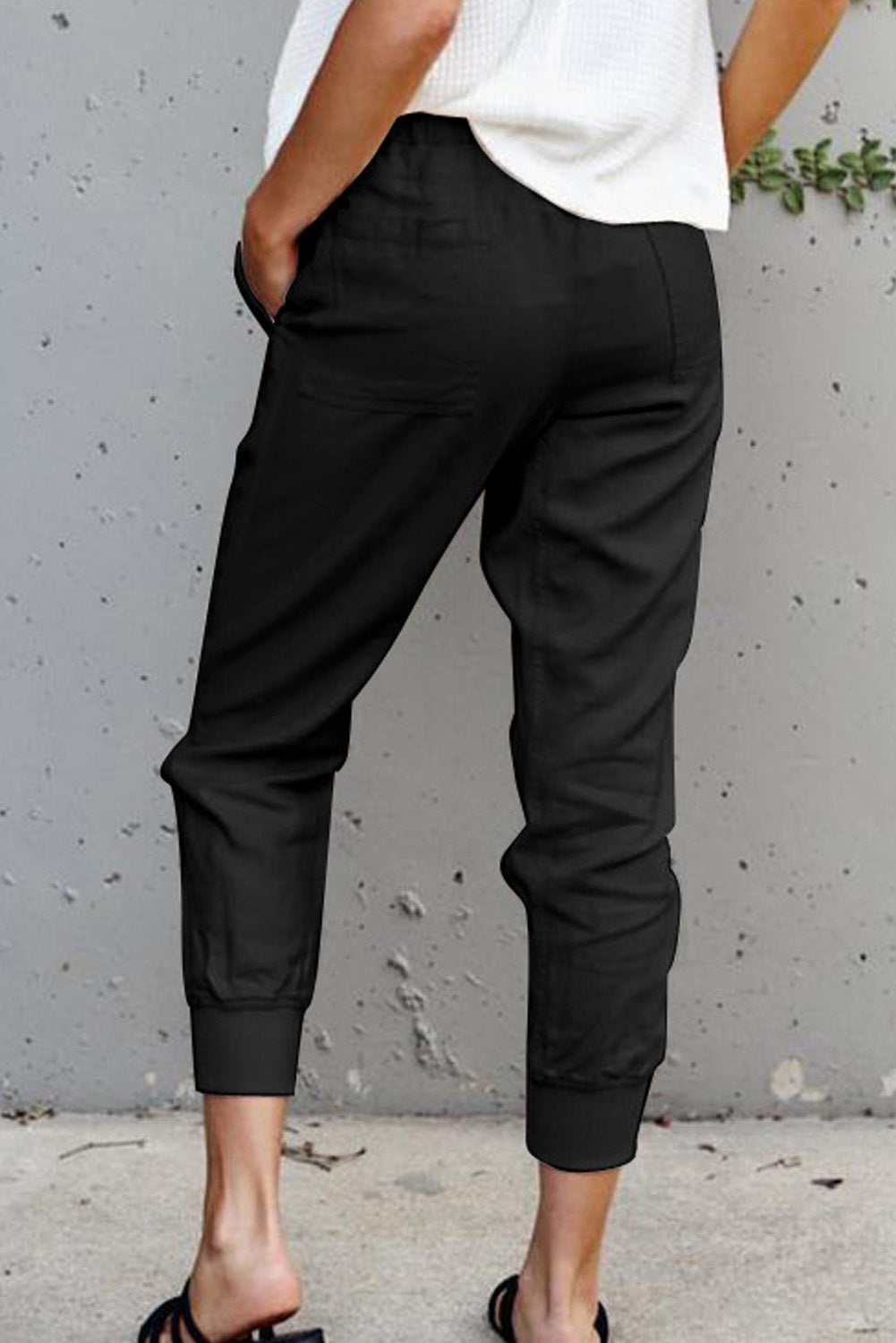 Black Causal Pockets Pants - Premium Bottoms from Momma Done Gone Crafty- Just $32.99! Shop now at Momma Done Gone Crafty