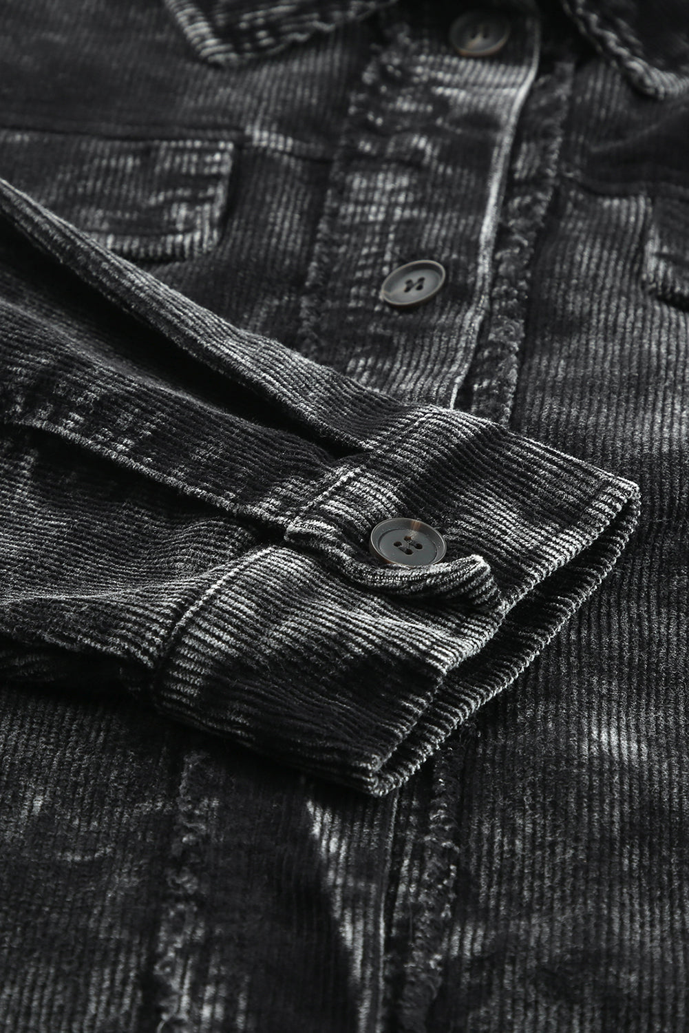 Black Vintage Distressed Mineral Wash Oversized Shacket - Premium Outerwear from Momma Done Gone Crafty- Just $61.50! Shop now at Momma Done Gone Crafty