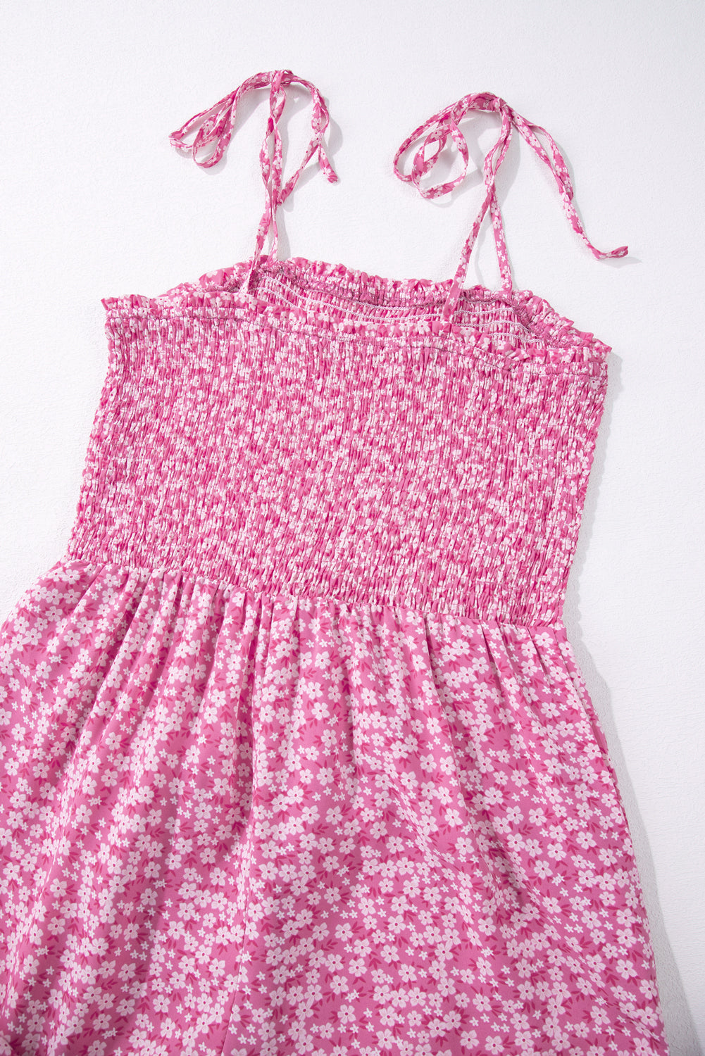 Phalaenopsis Thin Straps Smocked Bodice Wide Leg Floral Jumpsuit - Premium Bottoms/Jumpsuits & Rompers from Momma Done Gone Crafty- Just $32.13! Shop now at Momma Done Gone Crafty