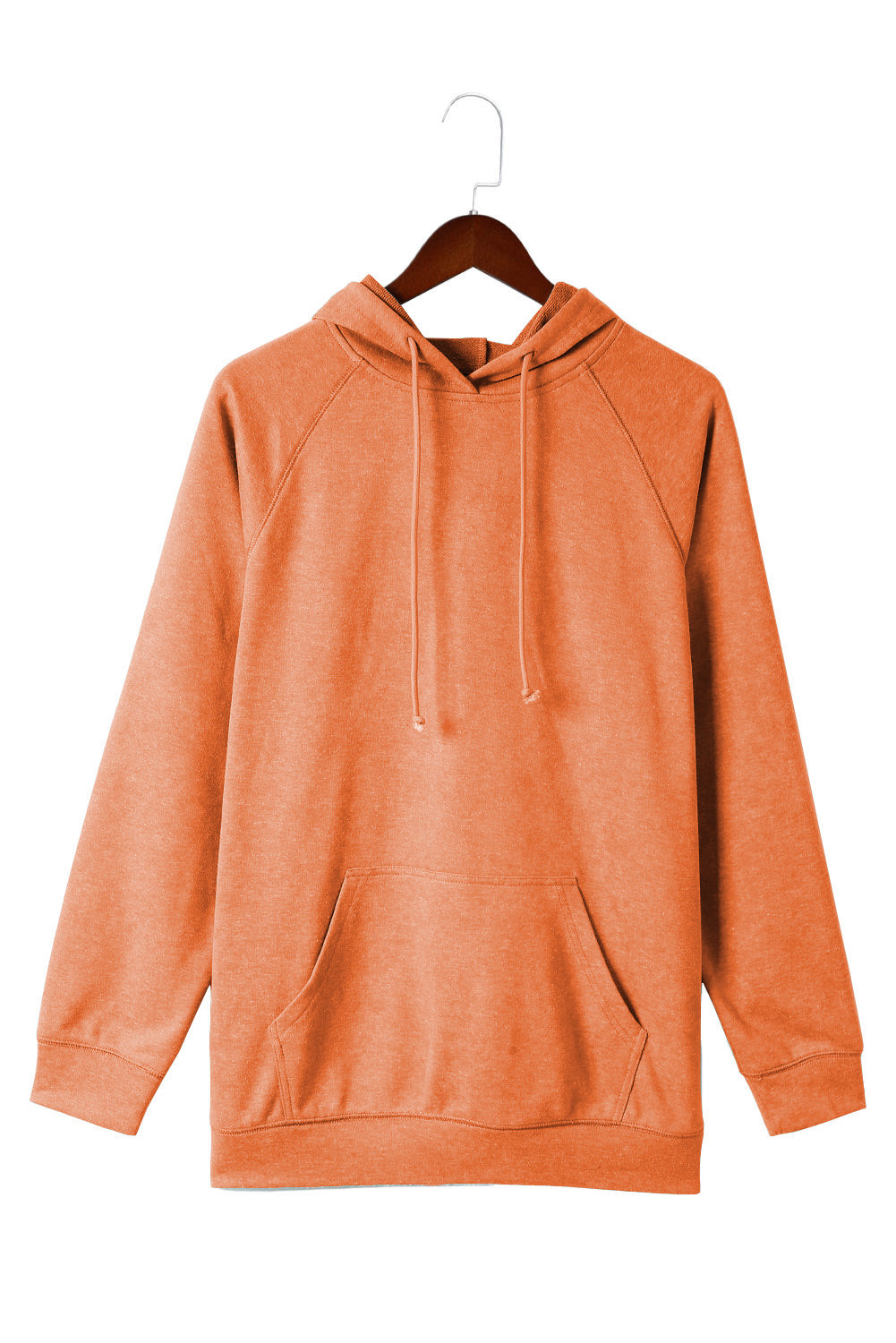 Orange Mineral Wash Kangaroo Pocket Drawstring Pullover Hoodie - Premium Tops from Momma Done Gone Crafty- Just $50.46! Shop now at Momma Done Gone Crafty