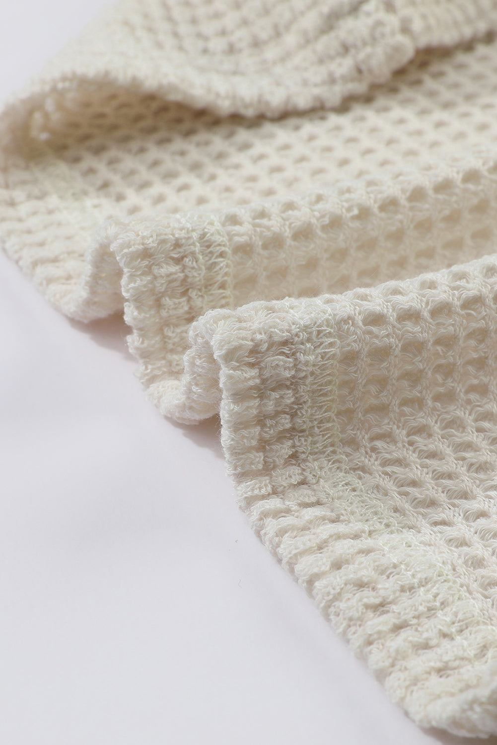 Beige Sunflower Mesh Bubble Sleeve Waffle Knit Top - Premium Tops from Momma Done Gone Crafty- Just $27.75! Shop now at Momma Done Gone Crafty