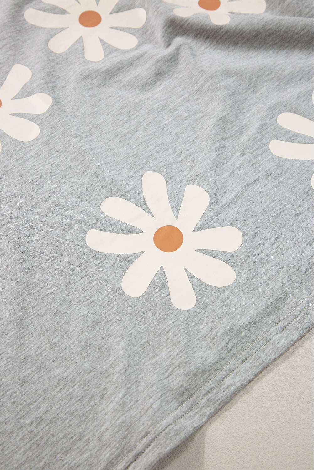 Gray Daisy Flower Printed Casual T Shirt - Premium Tops/Tops & Tees from Momma Done Gone Crafty- Just $30! Shop now at Momma Done Gone Crafty
