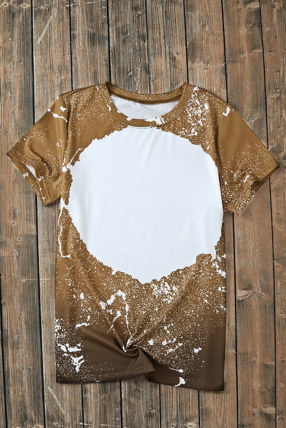 Orange Bleached Blank Crew Neck Short Sleeve Top - Premium Tops from Momma Done Gone Crafty- Just $56.40! Shop now at Momma Done Gone Crafty