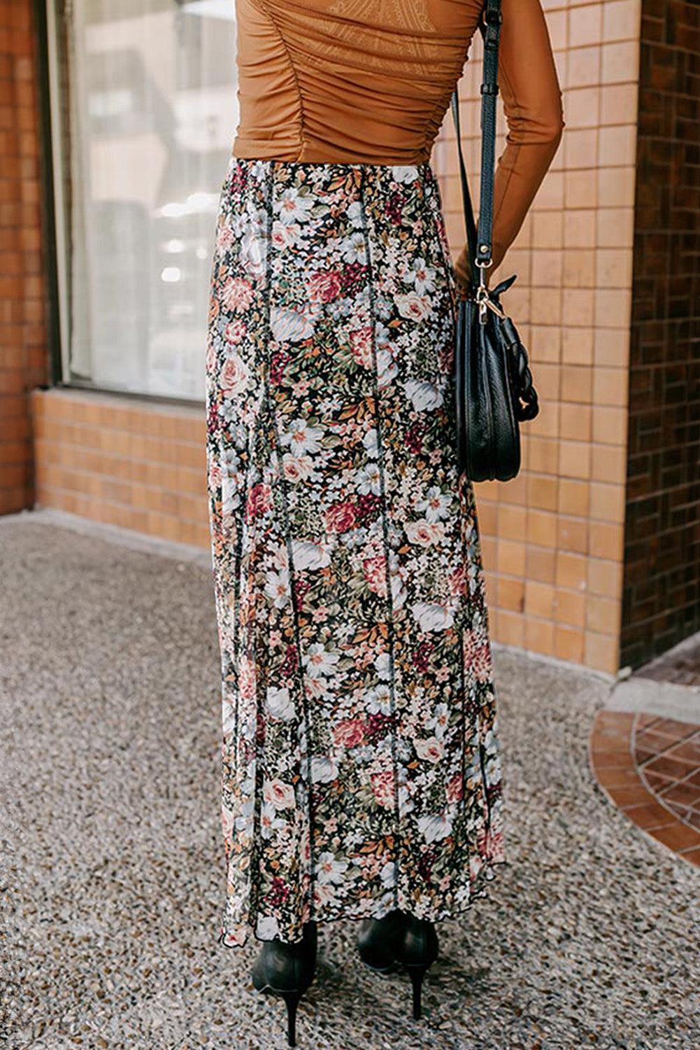 Brown Floral Print High Waist Maxi Skirt - Premium Bottoms/Skirts & Petticoat from Ashes 2 Wildflowers Boutique, LLC- Just $21.15! Shop now at Ashes 2 Wildflowers Boutique, LLC
