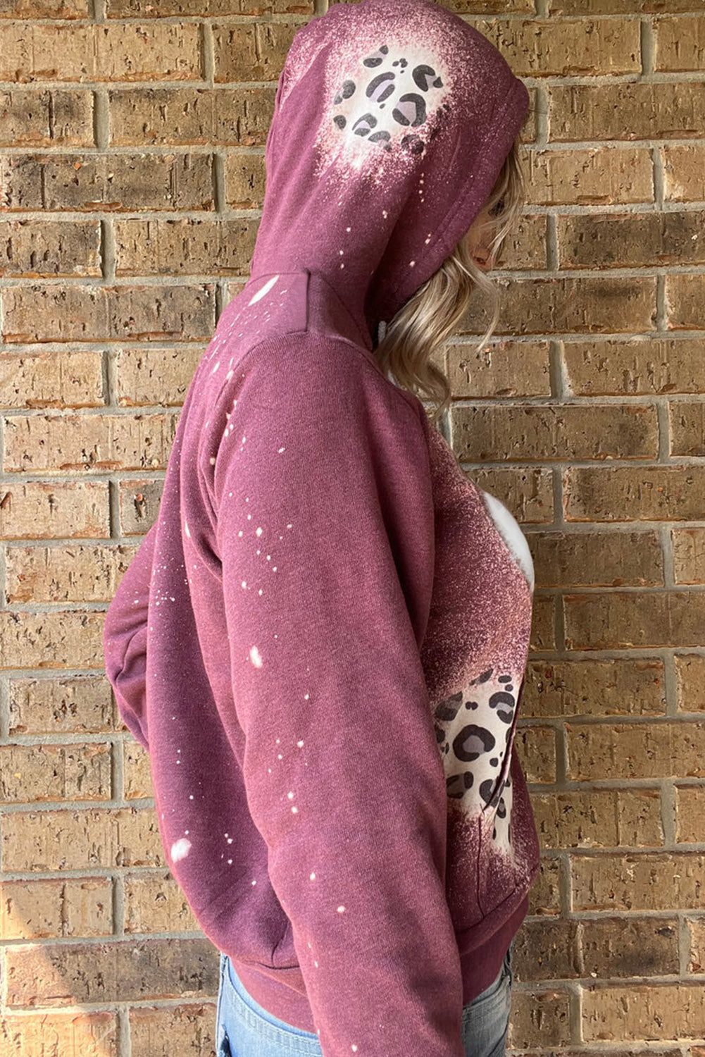 Leopard Tie Dye Print Kangaroo Pocket Pullover Hoodie - Premium Tops from Momma Done Gone Crafty- Just $49.20! Shop now at Momma Done Gone Crafty