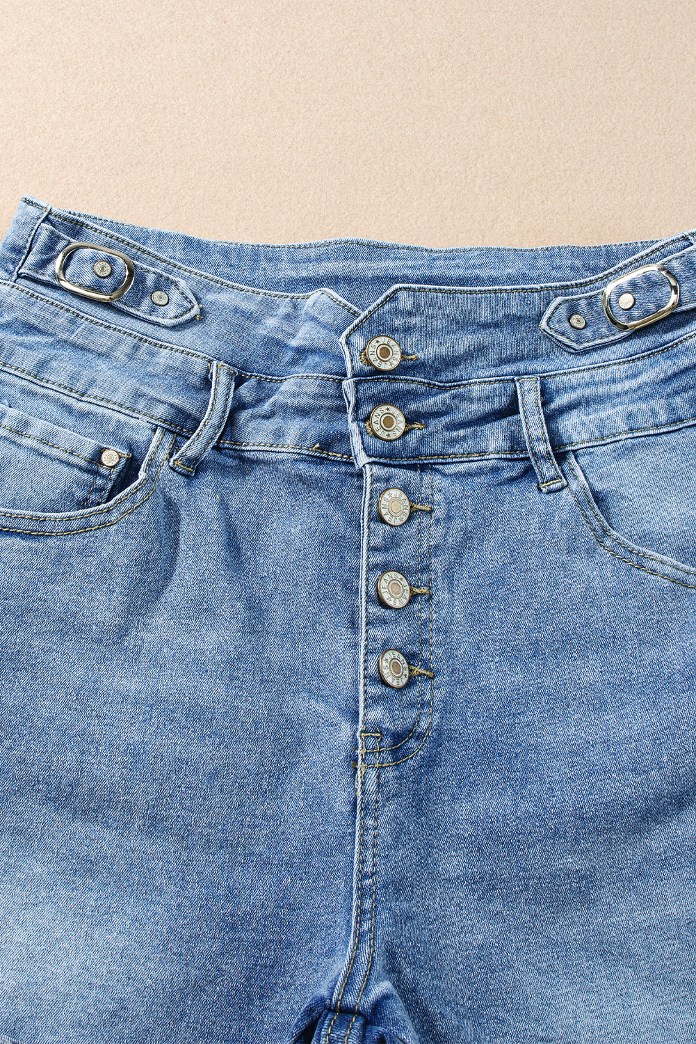 Dusk Blue Button Fly High Waist Roll Edge Denim Shorts - Premium Bottoms/Denim Shorts from Ashes 2 Wildflowers Boutique, LLC- Just $30.75! Shop now at Ashes 2 Wildflowers Boutique, LLC