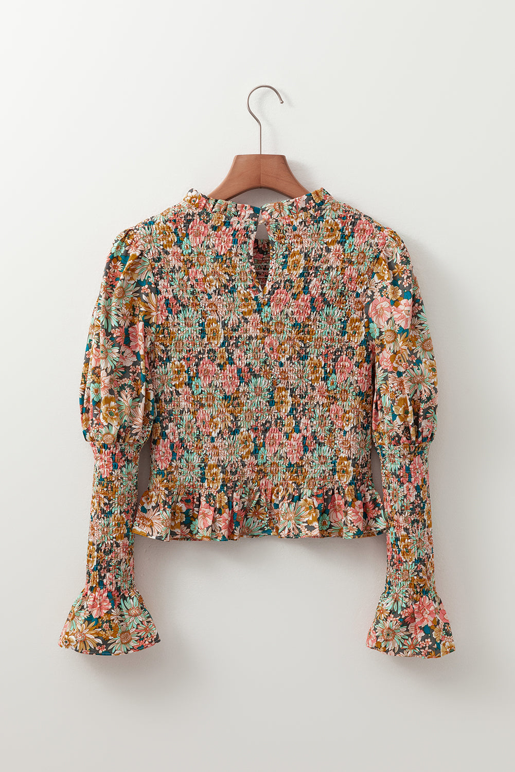 Yellow Floral Print Smocked Bubble Sleeve Ruffled Crop Top - Premium Tops/Blouses & Shirts from Ashes 2 Wildflowers Boutique, LLC- Just $36.43! Shop now at Ashes 2 Wildflowers Boutique, LLC