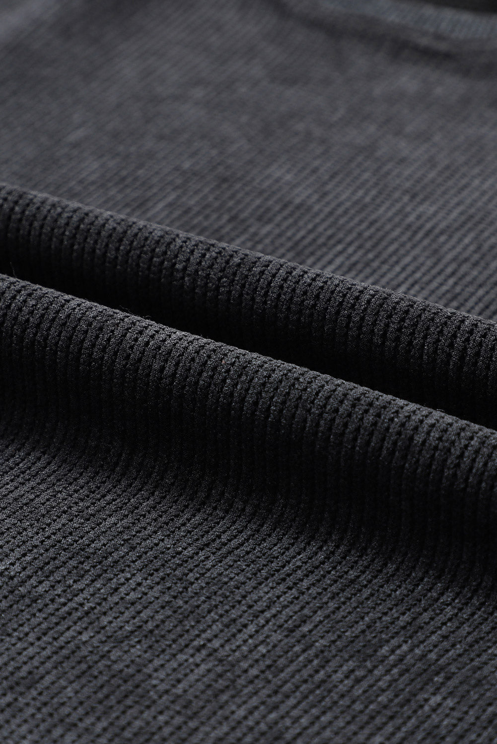 Black Solid Ribbed Knit Round Neck Pullover Sweatshirt - Premium Tops from Momma Done Gone Crafty- Just $41.94! Shop now at Momma Done Gone Crafty