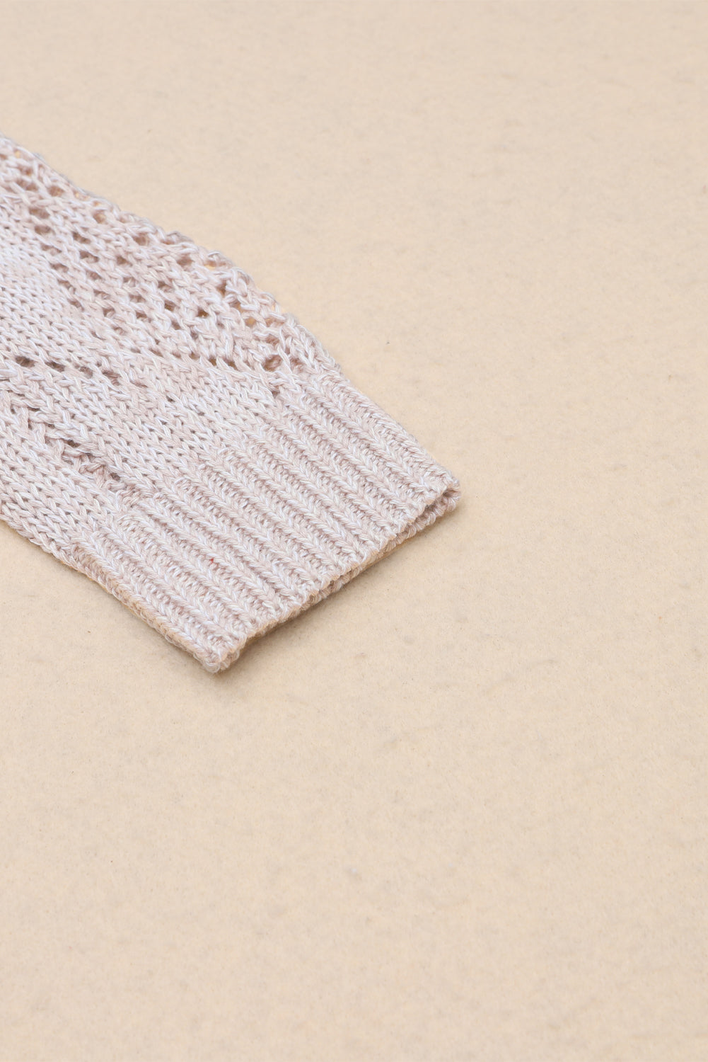 Khaki Hollow-out Openwork Knit Cardigan - Premium Tops from Momma Done Gone Crafty- Just $49.99! Shop now at Momma Done Gone Crafty