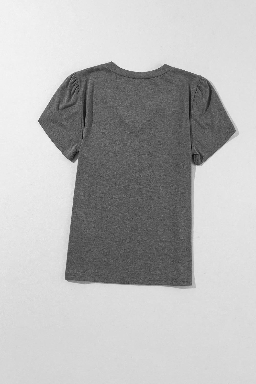 Carbon Grey Fashion Petal Sleeve V Neck T Shirt - Premium Tops/Tops & Tees from Momma Done Gone Crafty- Just $16.99! Shop now at Momma Done Gone Crafty