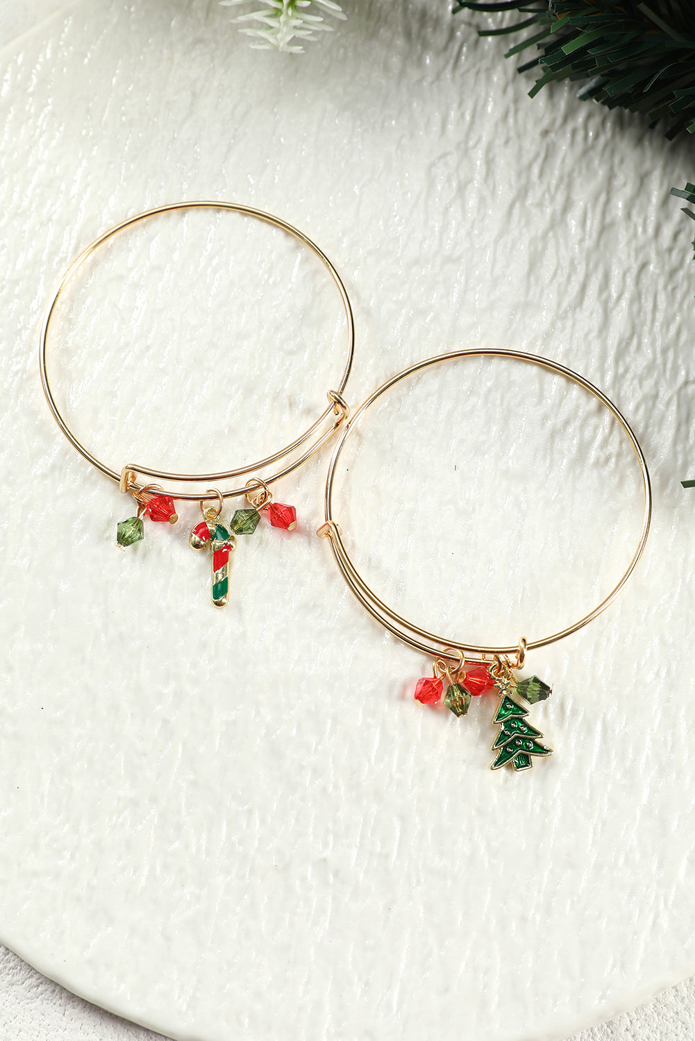 Gold Christmas Candy Cane Beading Pendant Bracelet - Premium Accessories from Momma Done Gone Crafty- Just $6.99! Shop now at Momma Done Gone Crafty