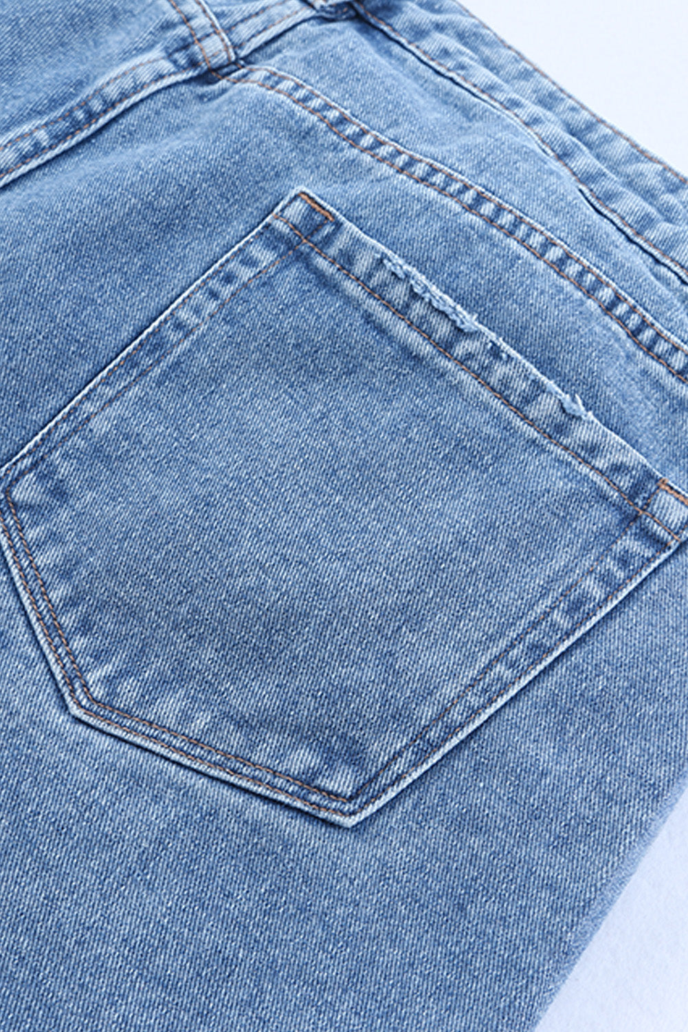 Sky Blue High Rise Crossover Waist Denim Shorts - Premium Bottoms from Ashes 2 Wildflowers Boutique, LLC- Just $34.99! Shop now at Ashes 2 Wildflowers Boutique, LLC