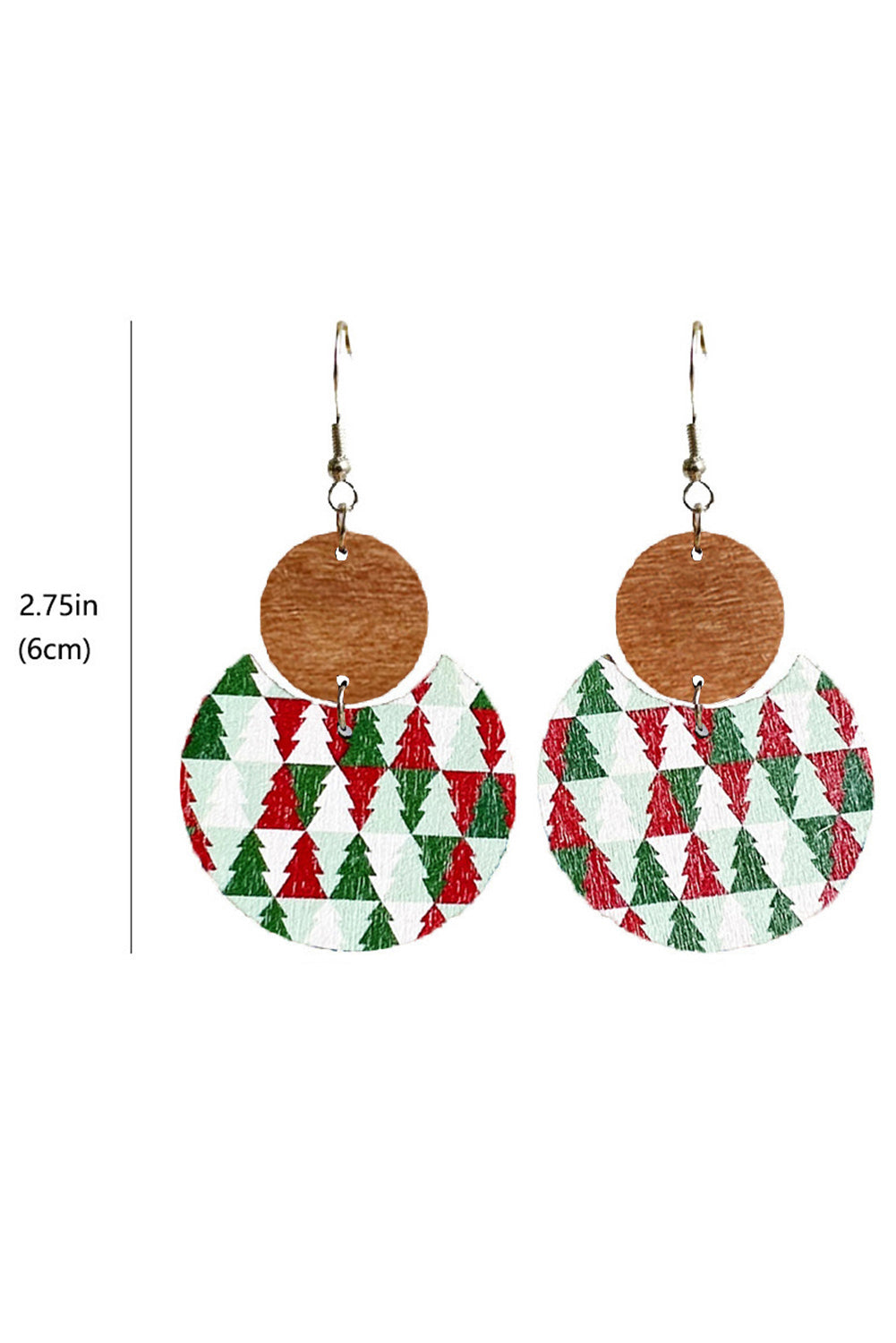 Dark Green Christmas Checker Graphic Wooden Earrings - Premium Accessories from Momma Done Gone Crafty- Just $5.40! Shop now at Momma Done Gone Crafty